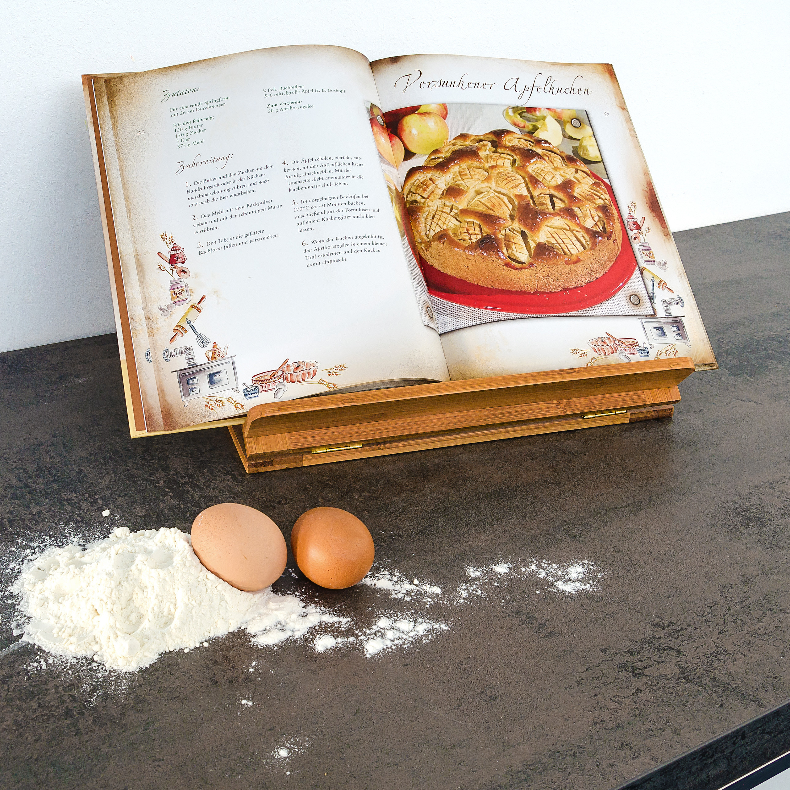 Support à Livre Cuisine En Bambou - Lutrin Réglable 3 Angles - Porte-recettes - Marque Relaxdays - Neuf Avec Garantie