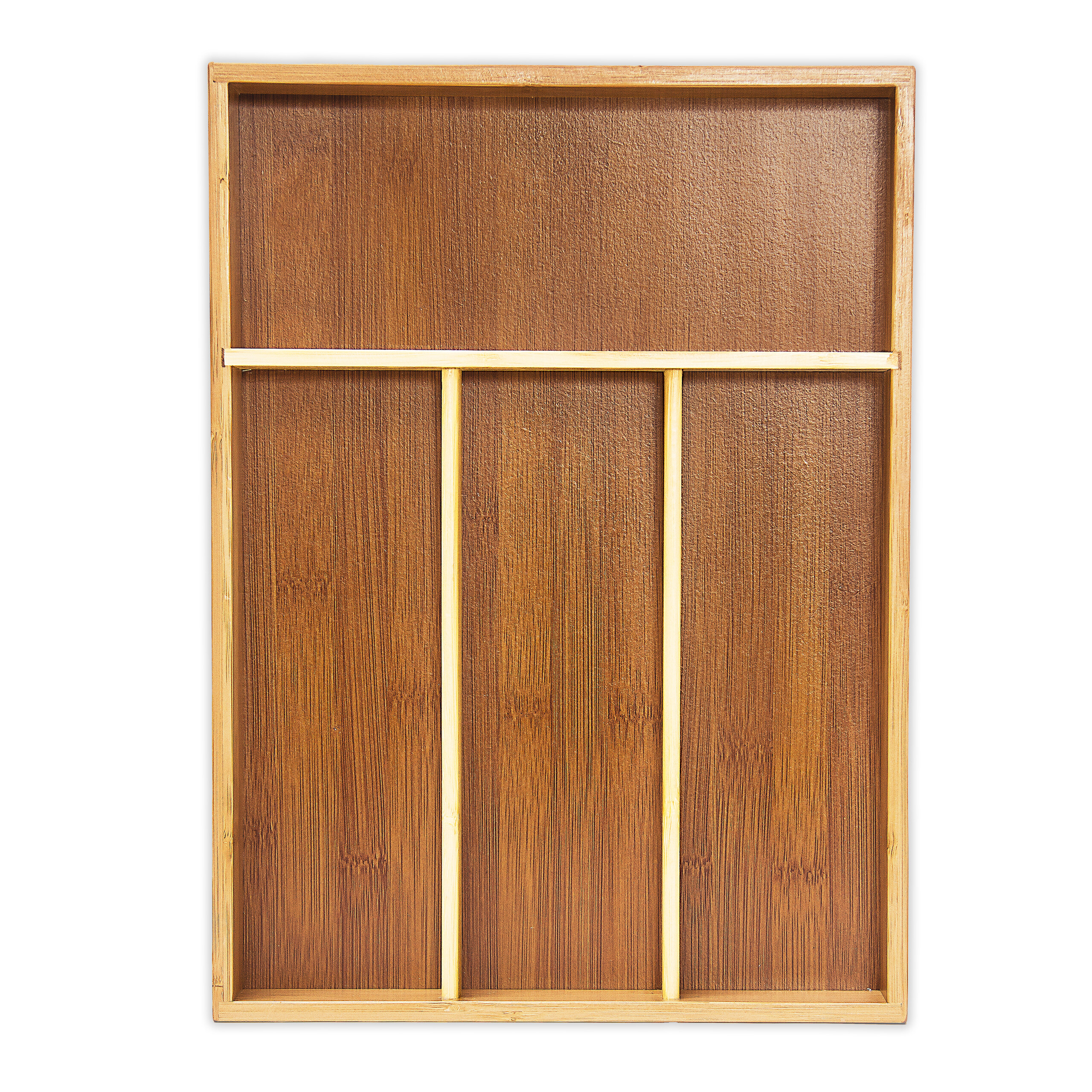 Accessoire Organisation Maison Relaxdays Range-Couvert Bambou 6 Compartiments - Organisateur Tiroir 46x27,5x5cm - Ustensiles Cuisine/Bureau Séparateur Couverts