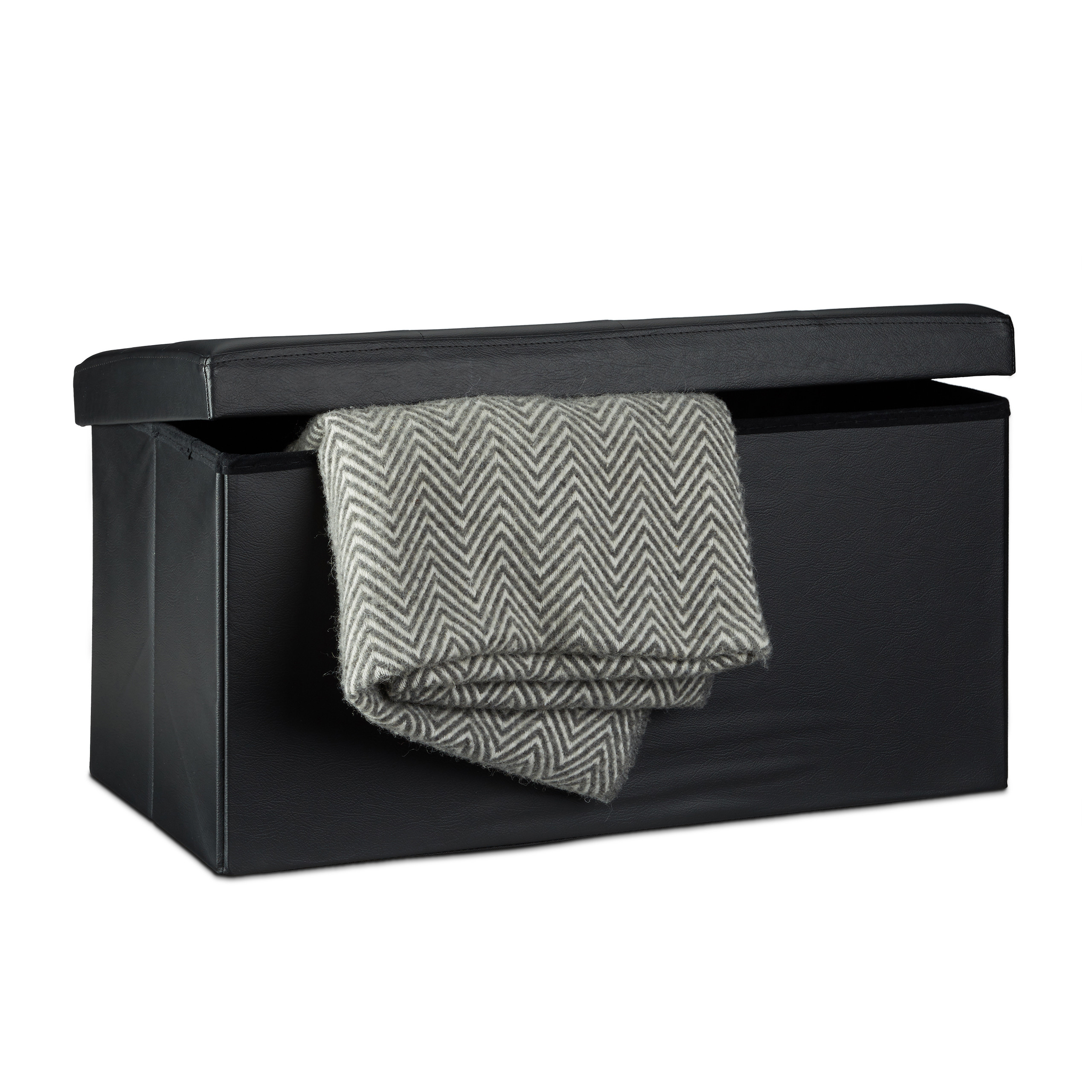 Banco asiento plegable Taburete de almacenamiento Puff tapizado 85 litros - Imagen 68 de 77