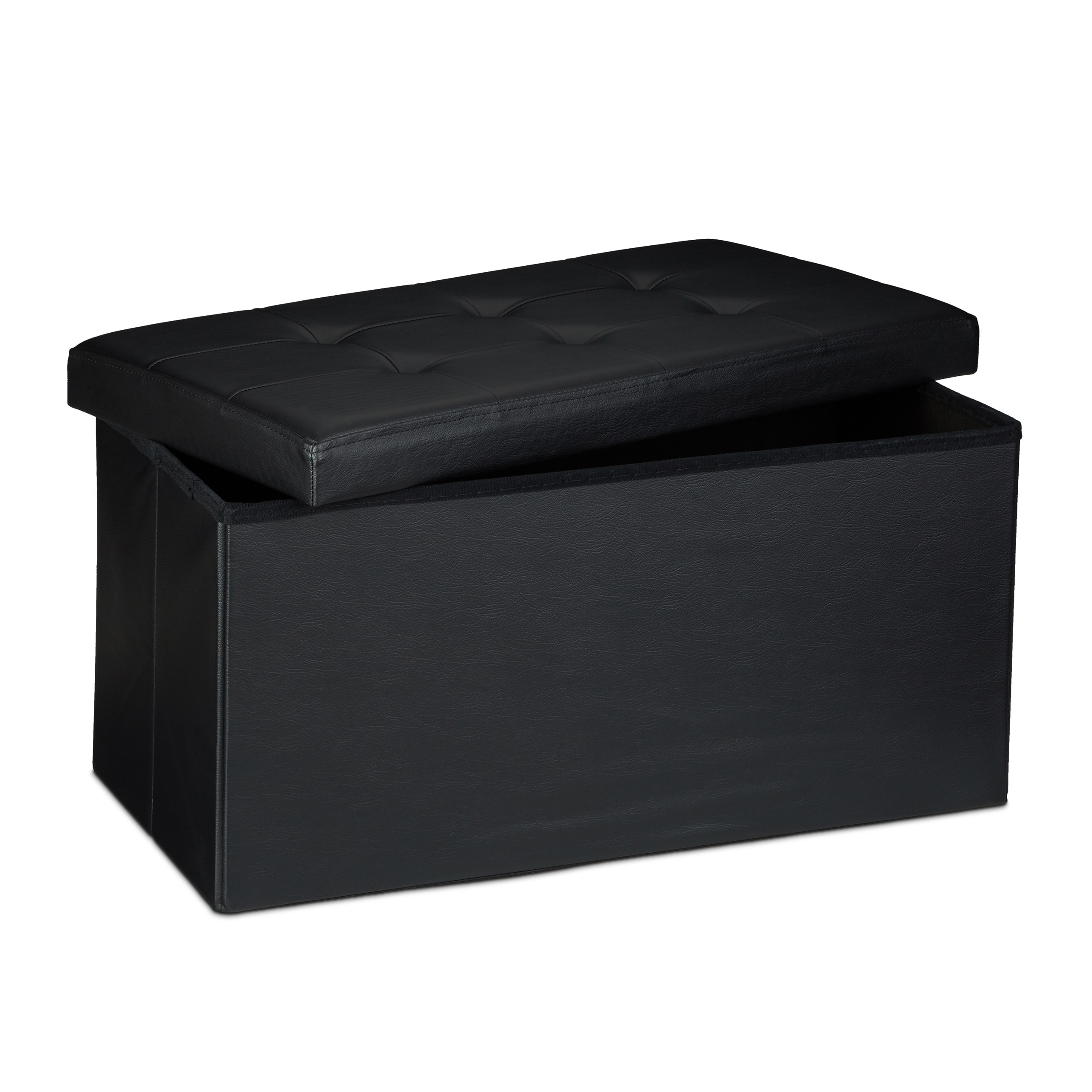 Banco asiento plegable Taburete de almacenamiento Puff tapizado 85 litros - Imagen 70 de 77