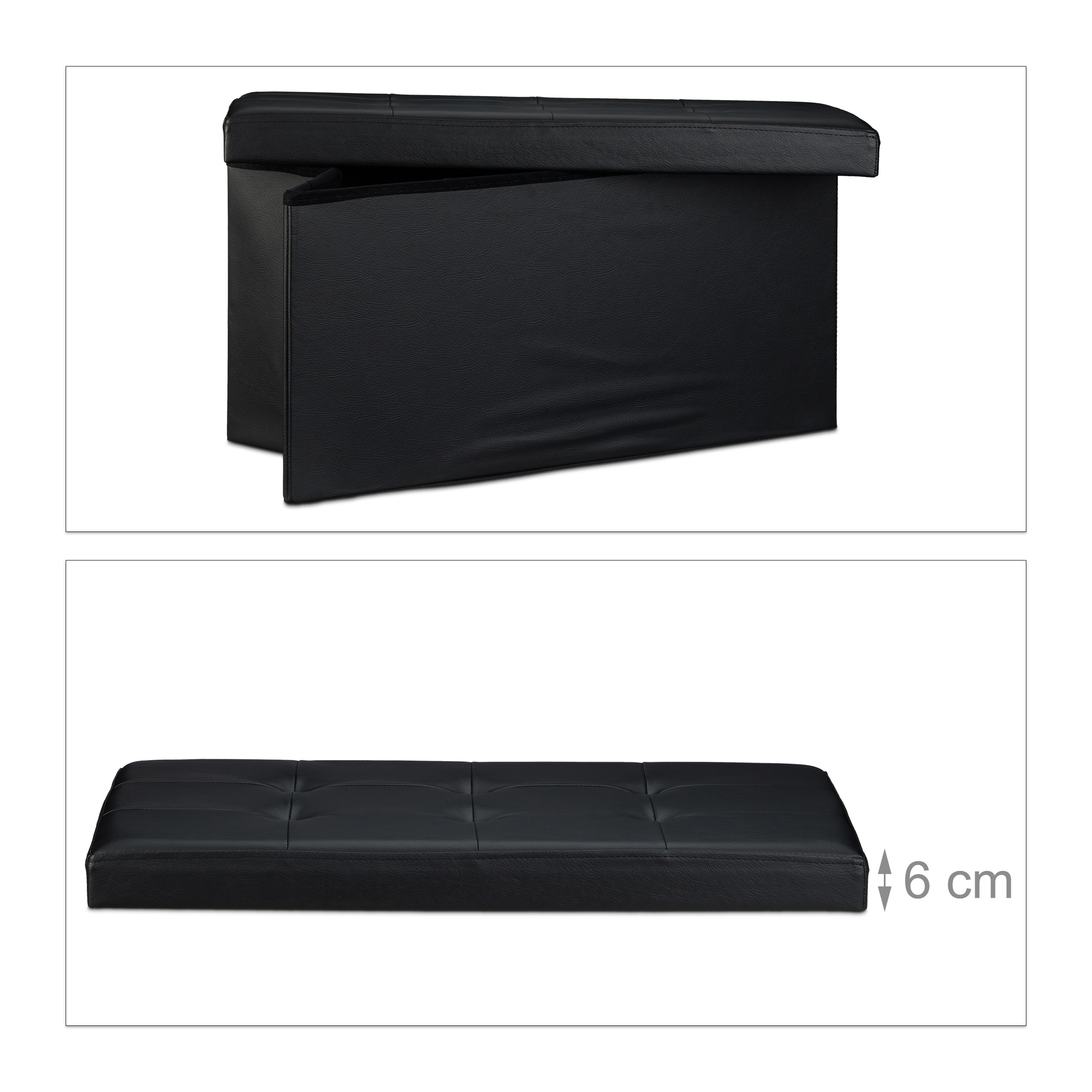 Banco asiento plegable Taburete de almacenamiento Puff tapizado 85 litros - Imagen 72 de 77