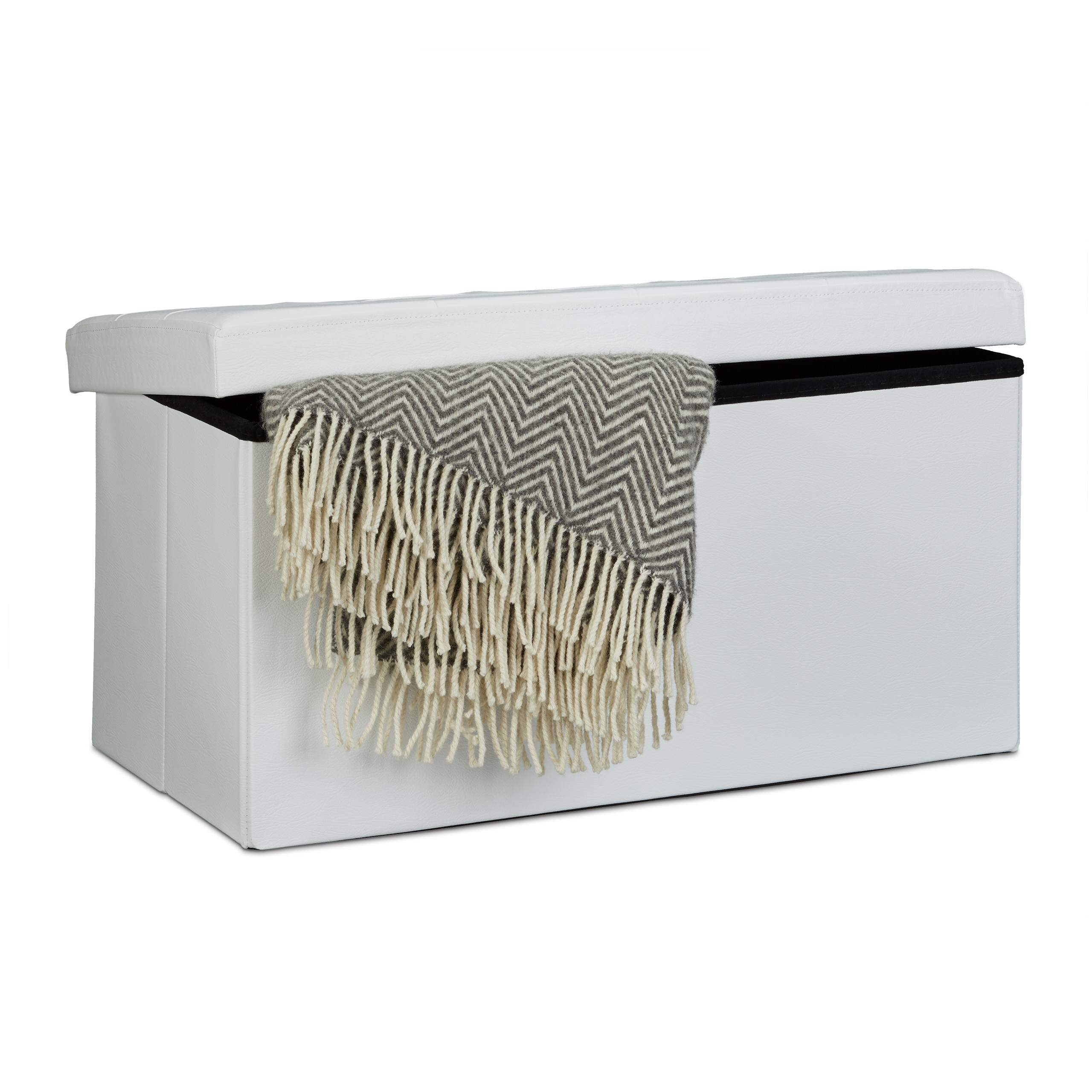 Banco asiento plegable Taburete de almacenamiento Puff tapizado 85 litros - Imagen 58 de 77