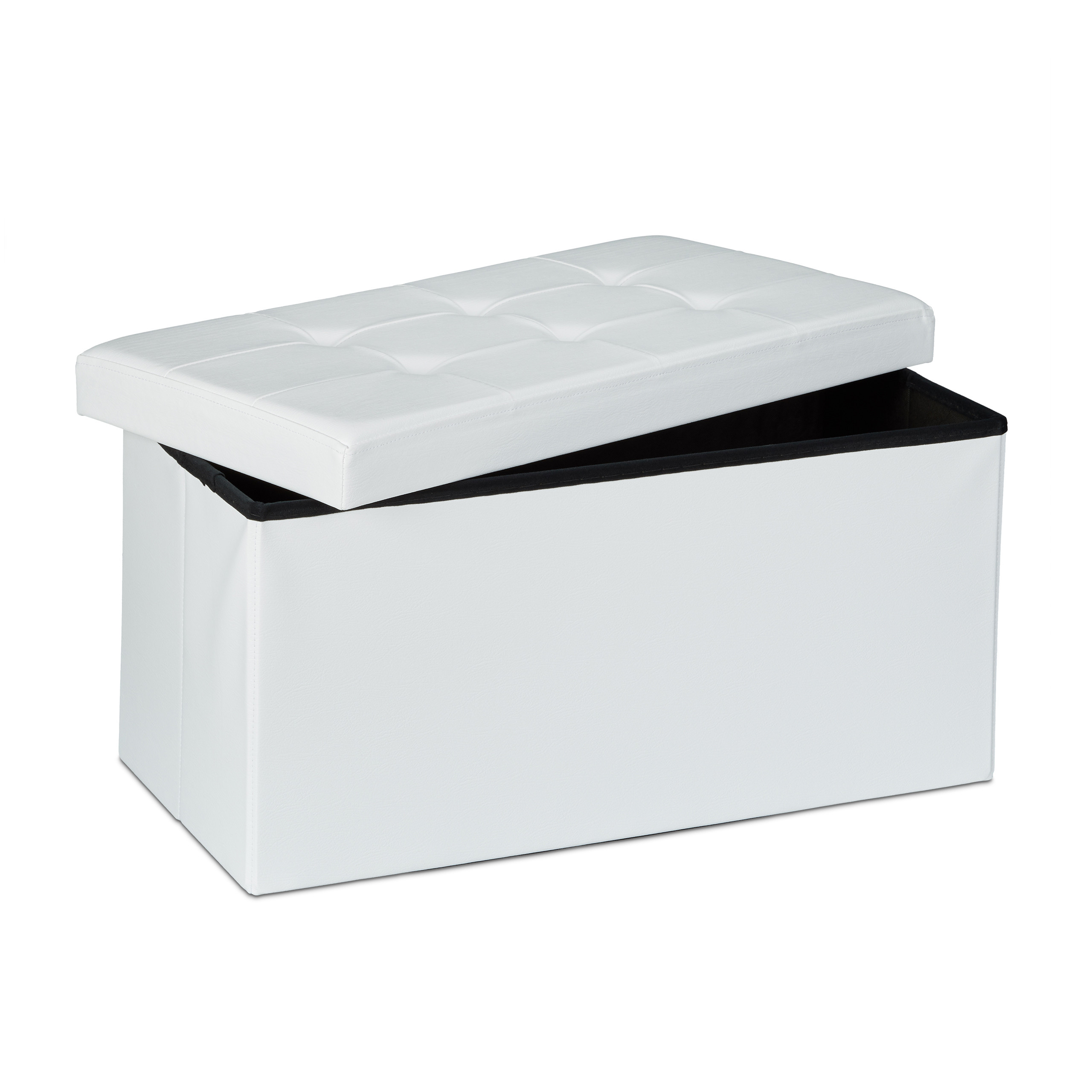 Banco asiento plegable Taburete de almacenamiento Puff tapizado 85 litros - Imagen 60 de 77