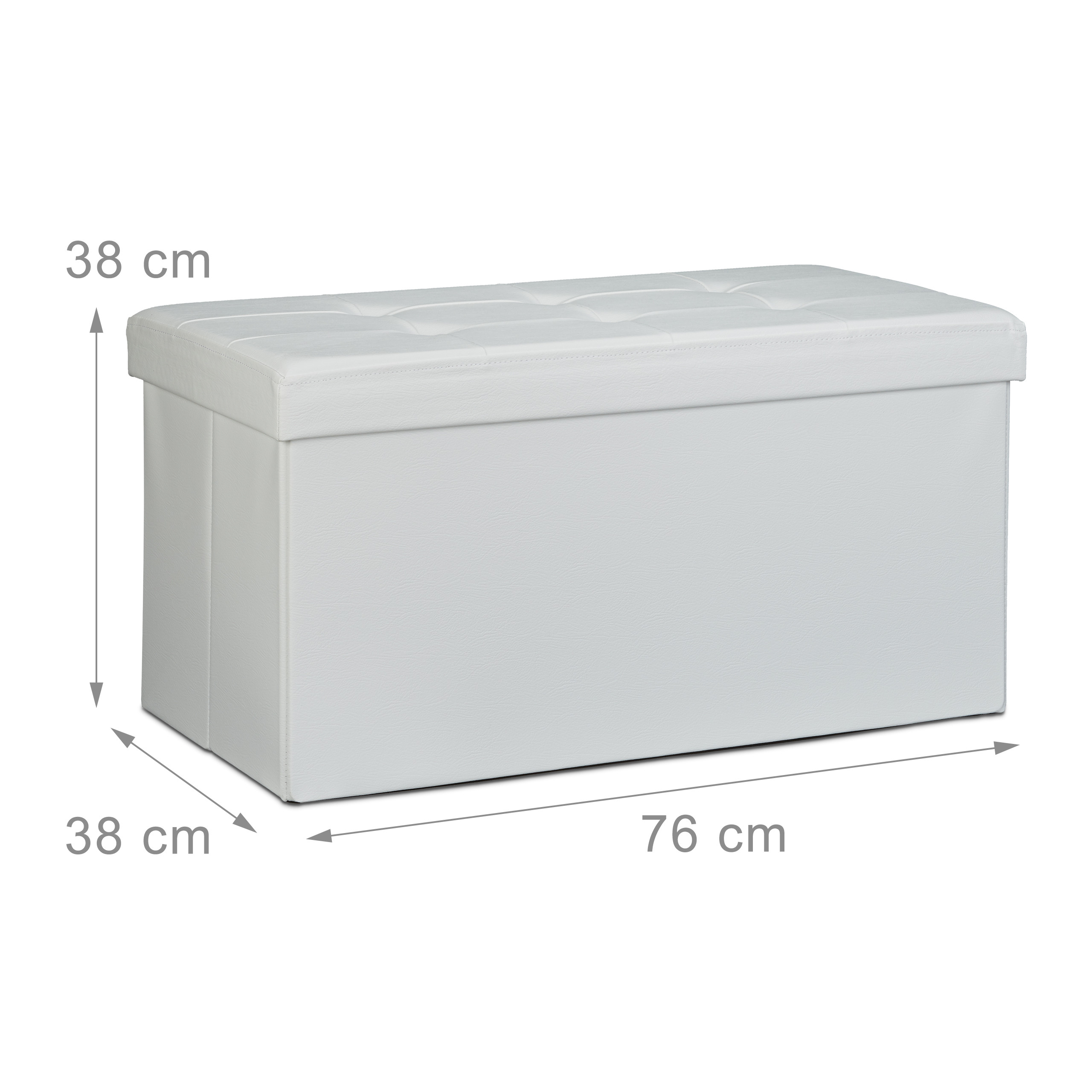 Banco asiento plegable Taburete de almacenamiento Puff tapizado 85 litros - Imagen 61 de 77