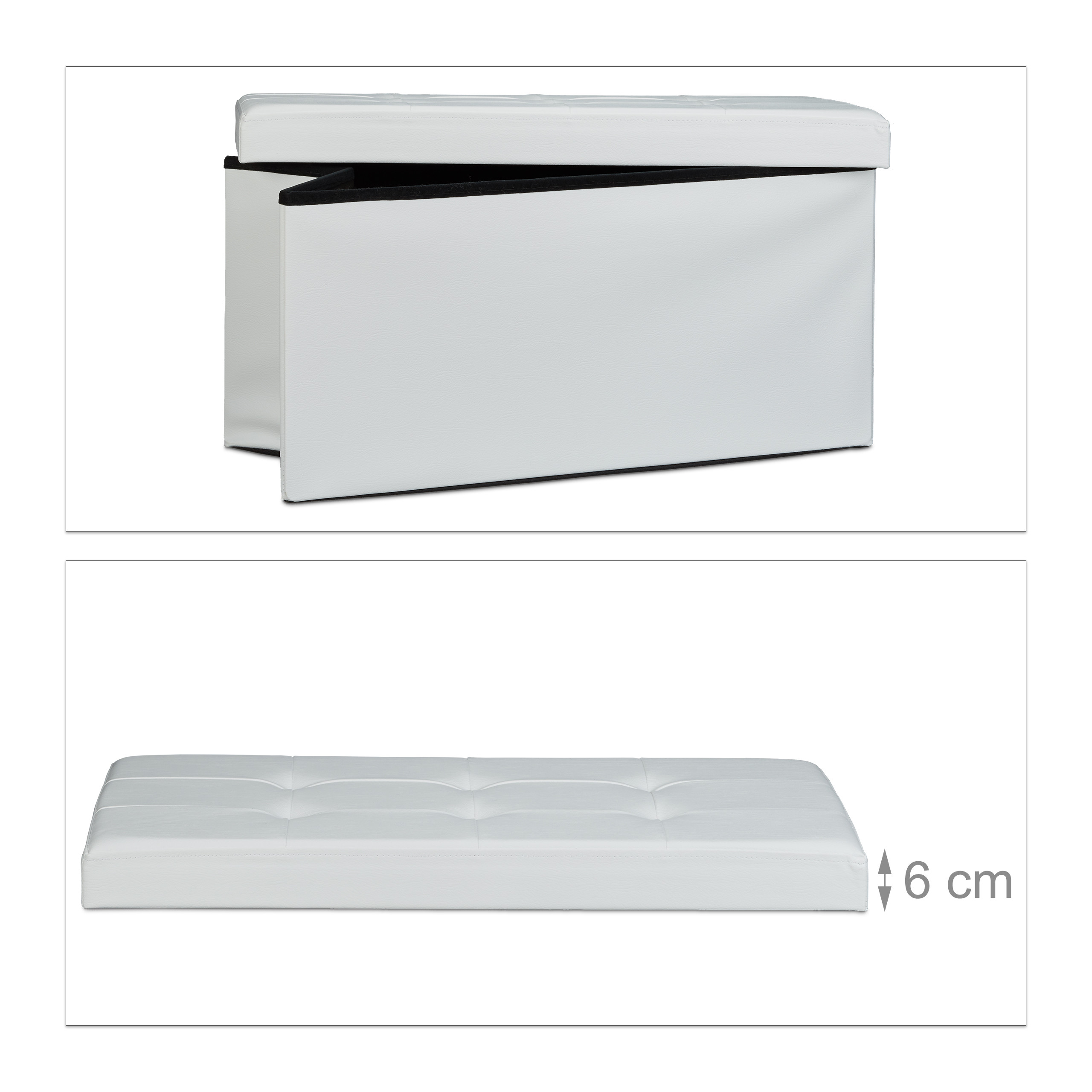 Banco asiento plegable Taburete de almacenamiento Puff tapizado 85 litros - Imagen 62 de 77