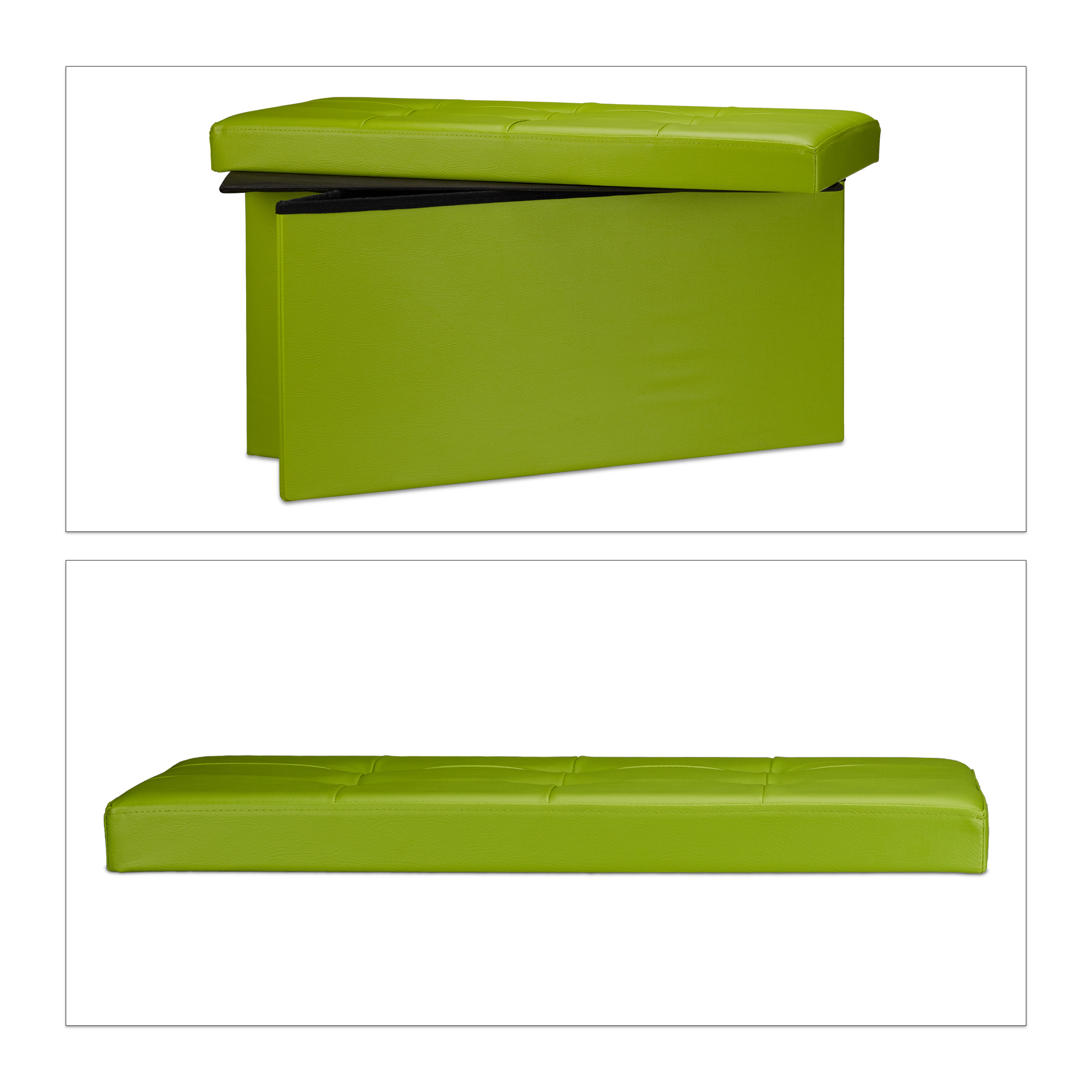Banco asiento plegable Taburete de almacenamiento Puff tapizado 85 litros - Imagen 57 de 77