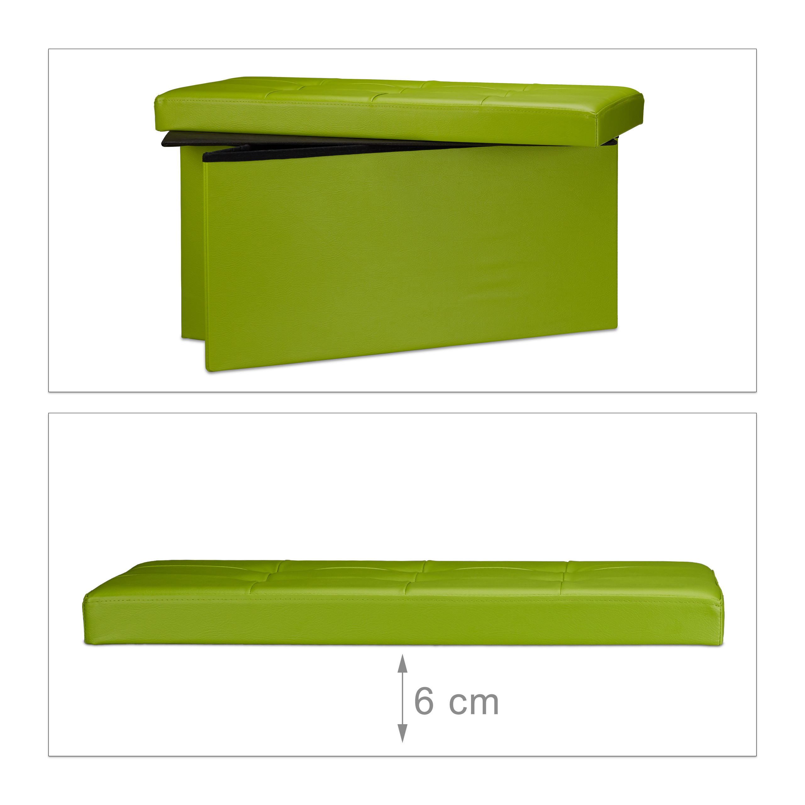Banco asiento plegable Taburete de almacenamiento Puff tapizado 85 litros - Imagen 52 de 77