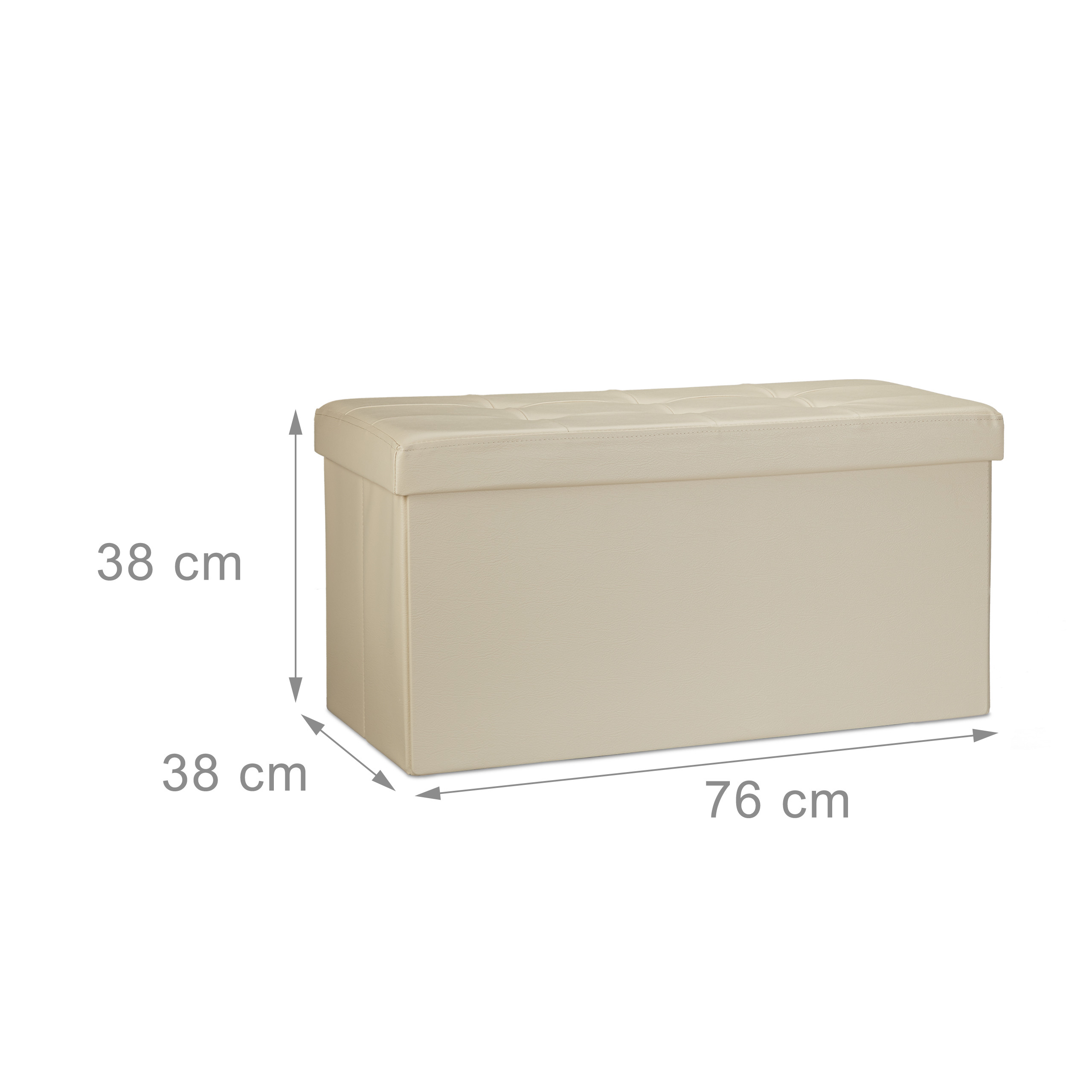 Banco asiento plegable Taburete de almacenamiento Puff tapizado 85 litros - Imagen 21 de 77