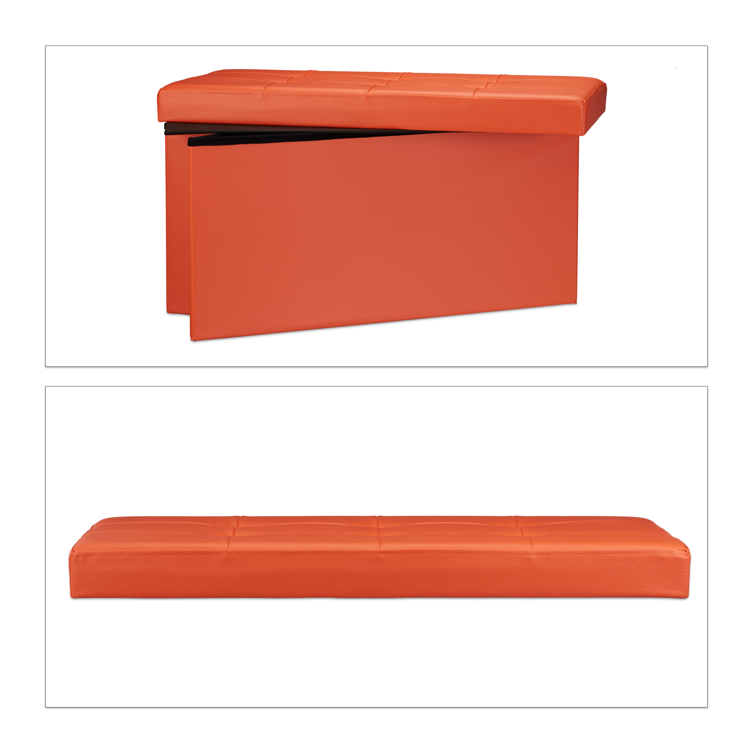 Banco asiento plegable Taburete de almacenamiento Puff tapizado 85 litros - Imagen 47 de 77