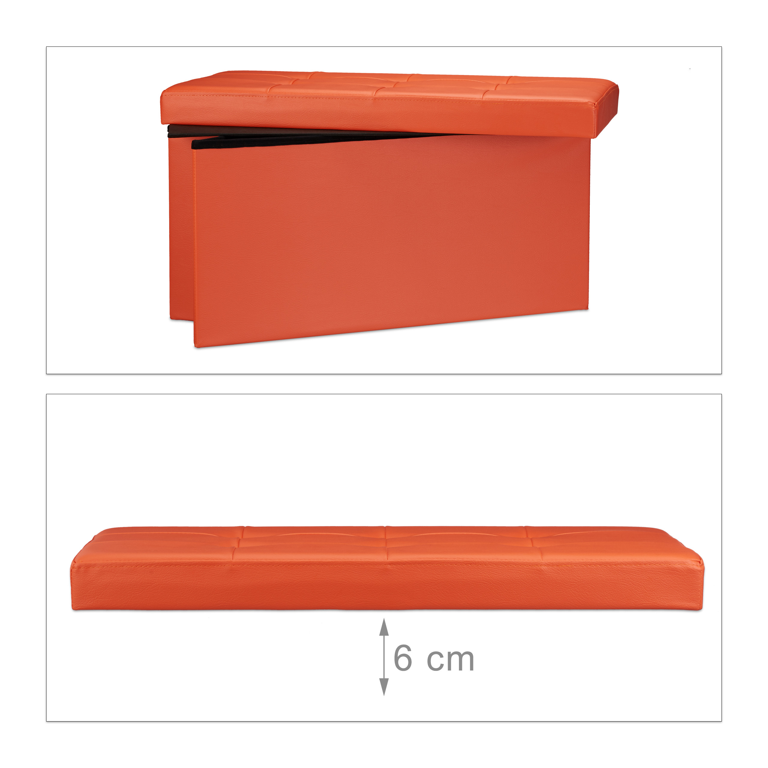 Banco asiento plegable Taburete de almacenamiento Puff tapizado 85 litros - Imagen 42 de 77