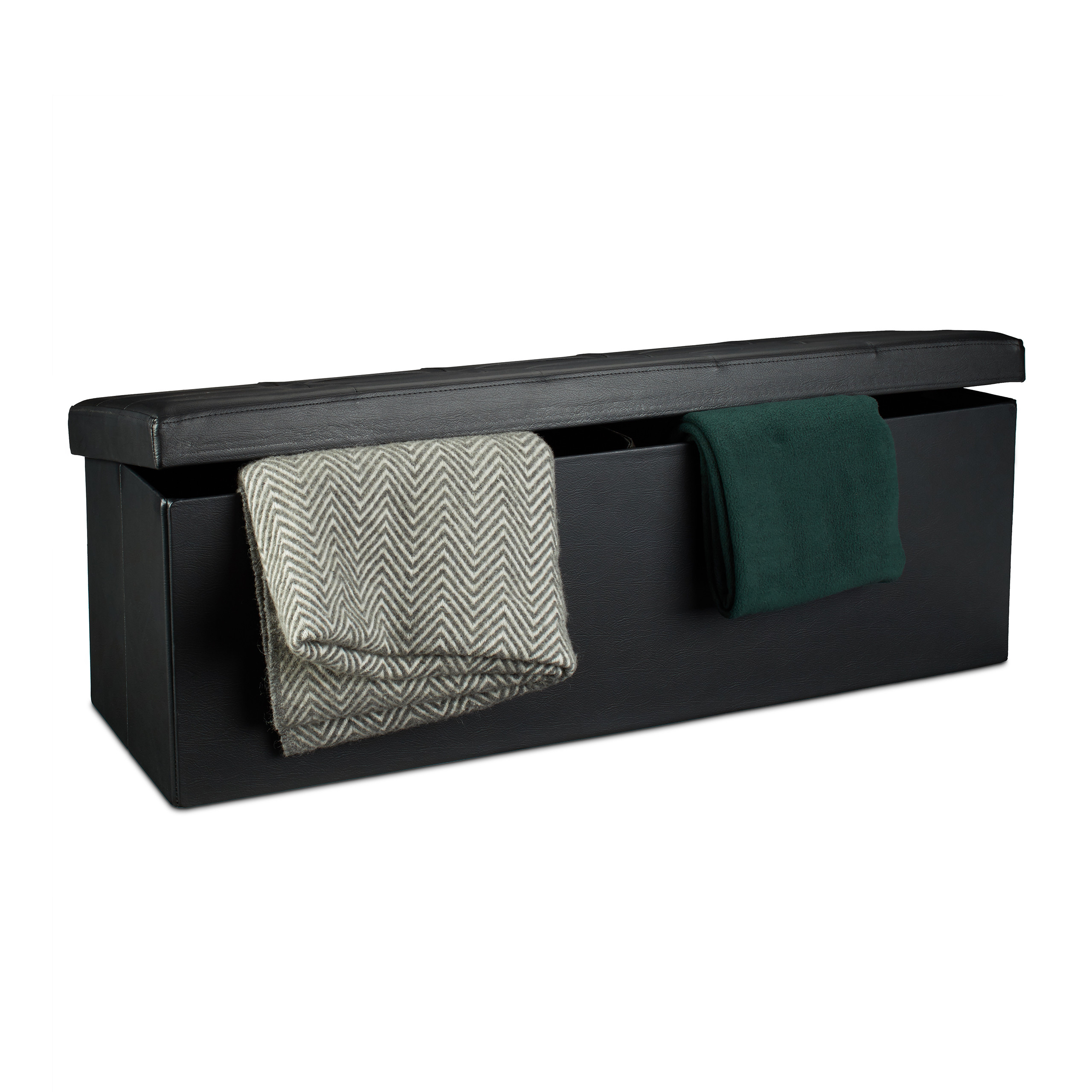 Banco plegable puff elegante 140 L 300 kg banco de almacenamiento puff plegable - Imagen 42 de 69
