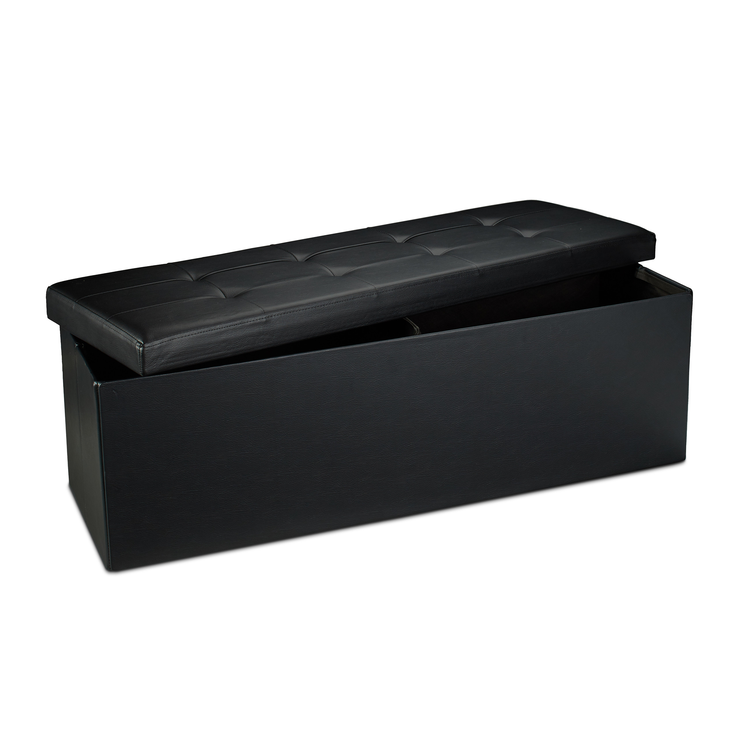 Banco plegable puff elegante 140 L 300 kg banco de almacenamiento puff plegable - Imagen 44 de 69