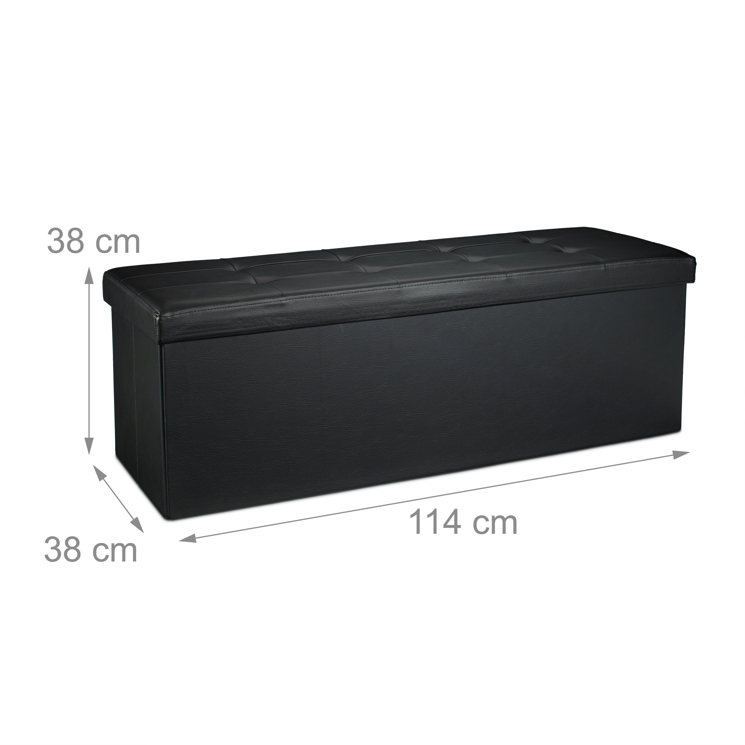 Banco plegable puff elegante 140 L 300 kg banco de almacenamiento puff plegable - Imagen 45 de 69