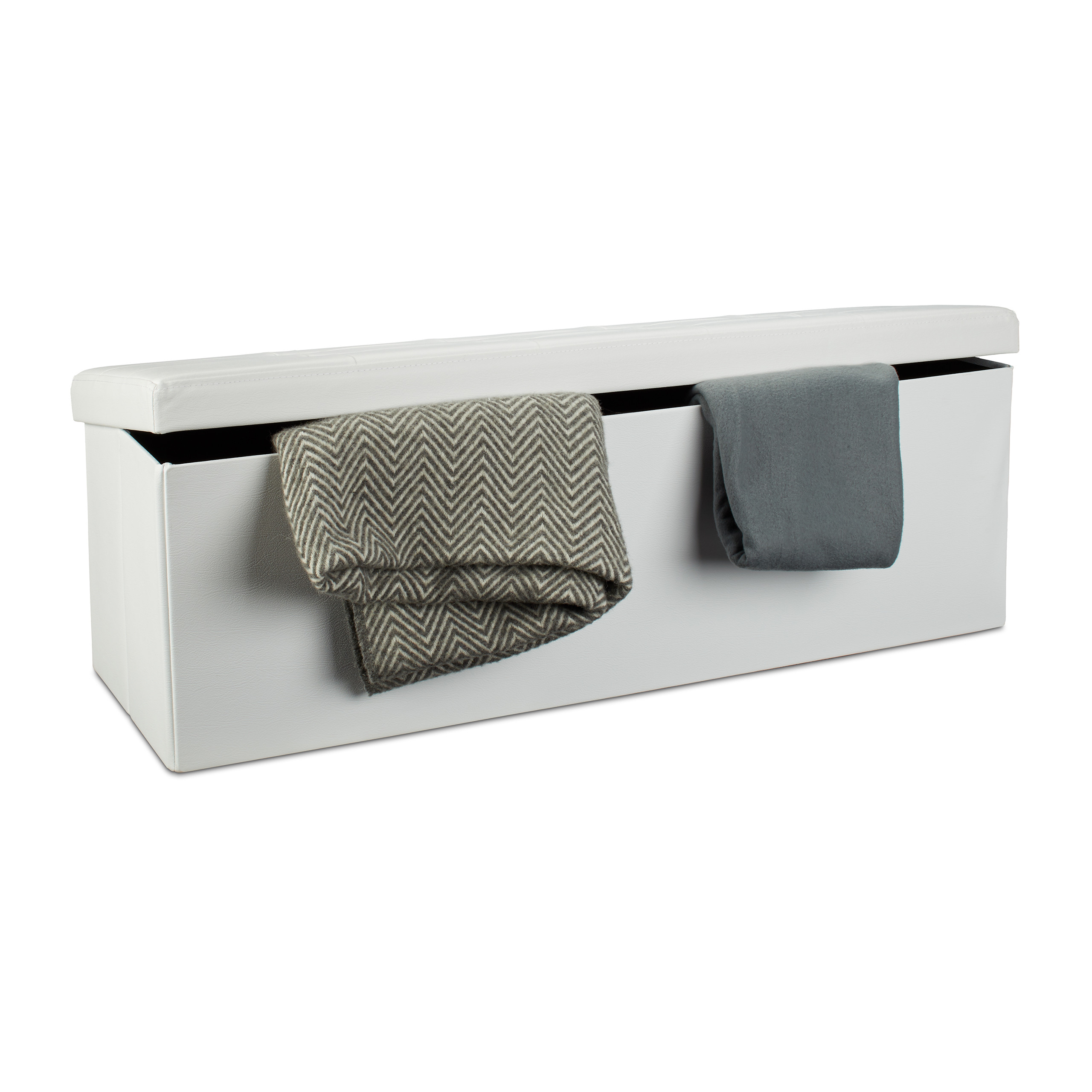 Banco plegable puff elegante 140 L 300 kg banco de almacenamiento puff plegable - Imagen 52 de 69