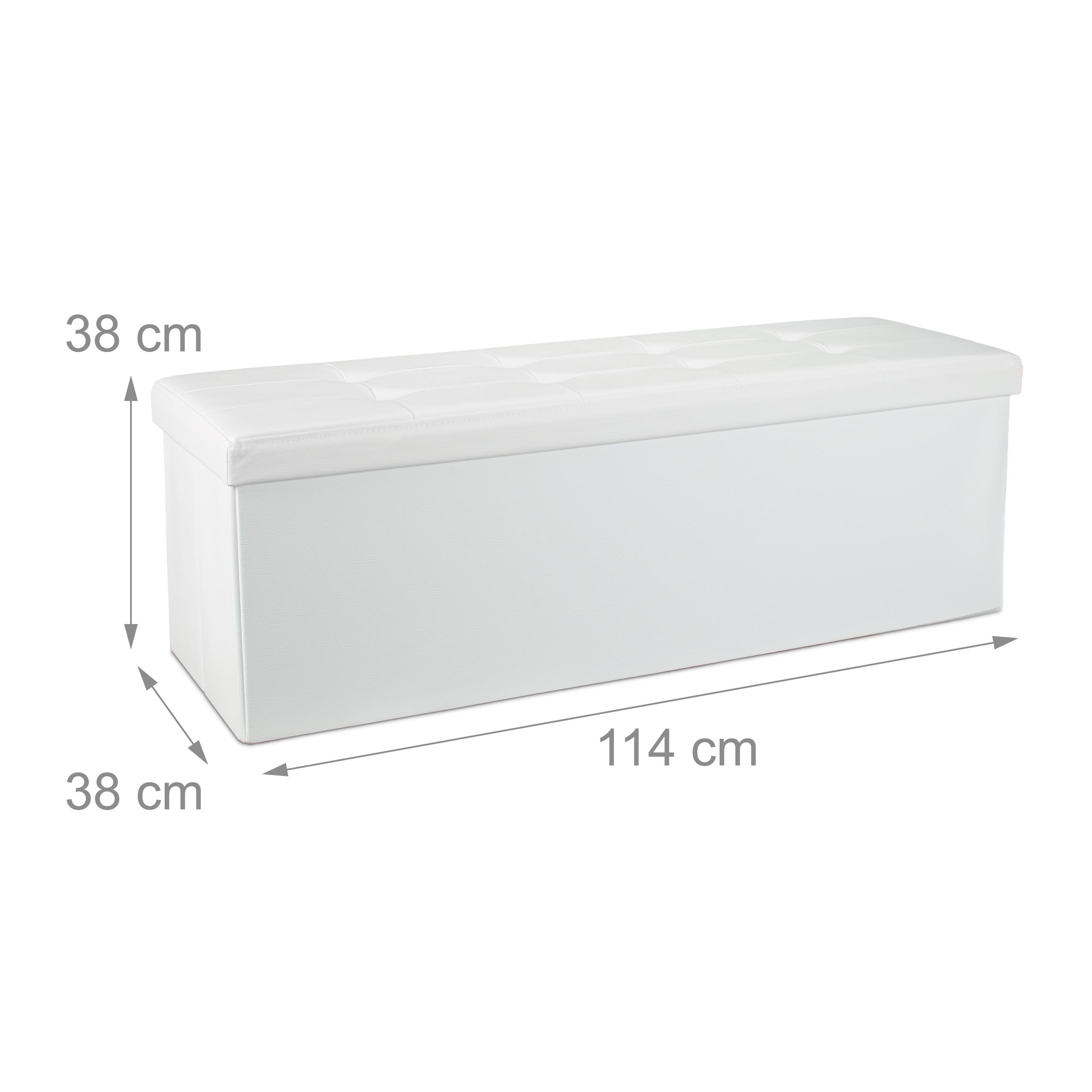 Banco plegable puff elegante 140 L 300 kg banco de almacenamiento puff plegable - Imagen 55 de 69