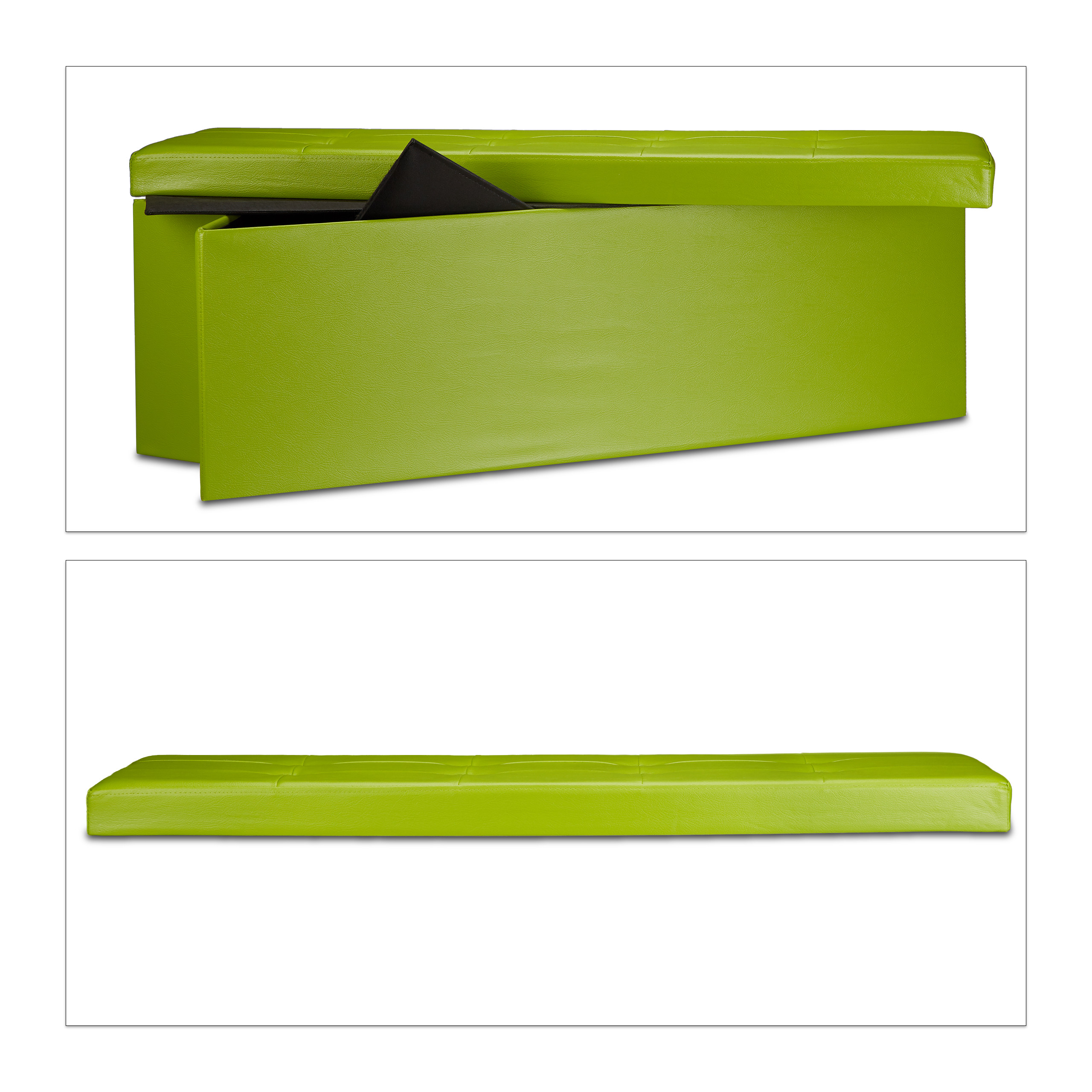 Banco plegable puff elegante 140 L 300 kg banco de almacenamiento puff plegable - Imagen 41 de 69