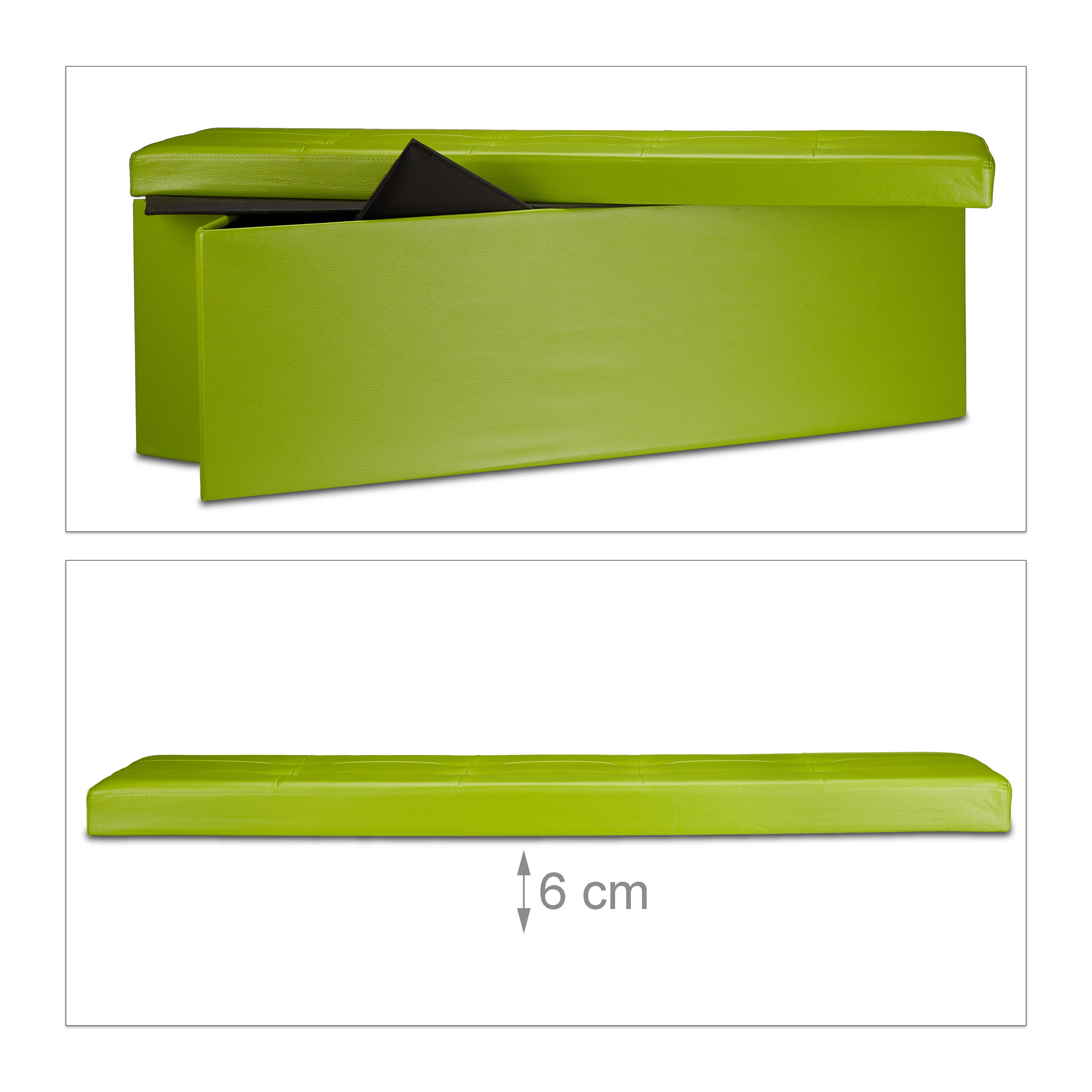 Banco plegable puff elegante 140 L 300 kg banco de almacenamiento puff plegable - Imagen 37 de 69