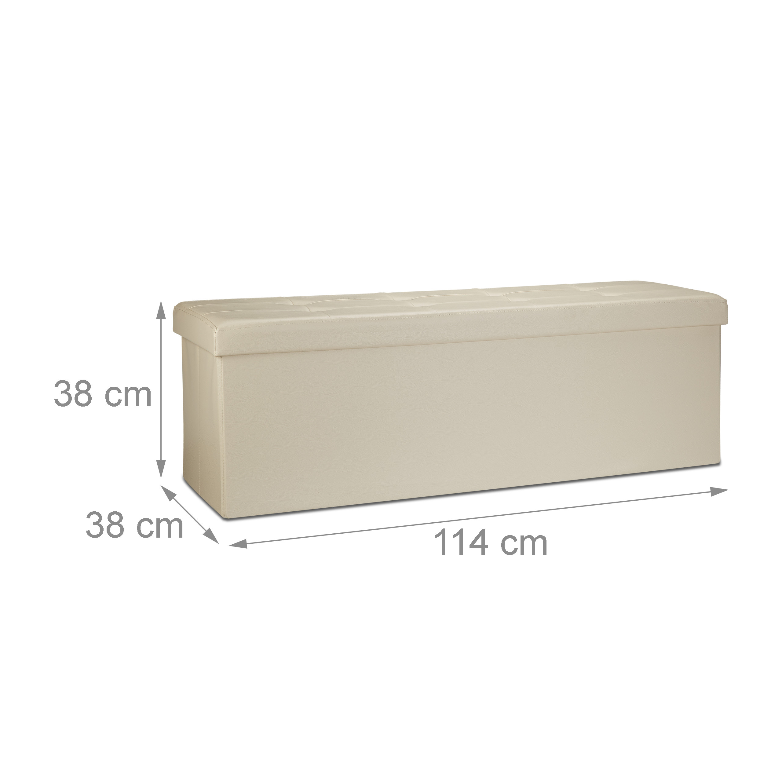 Banco plegable puff elegante 140 L 300 kg banco de almacenamiento puff plegable - Imagen 10 de 69