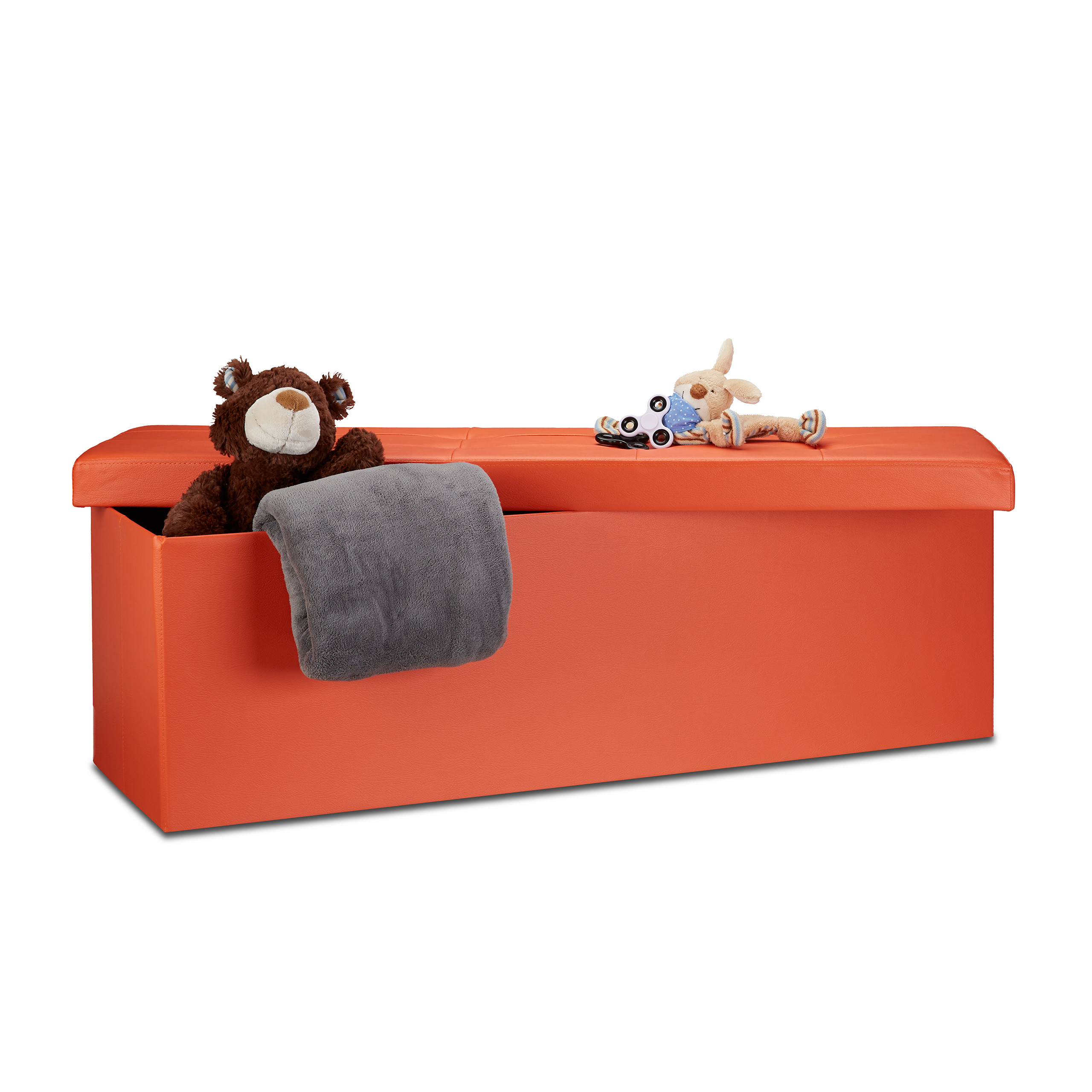 Banco plegable puff elegante 140 L 300 kg banco de almacenamiento puff plegable - Imagen 26 de 69