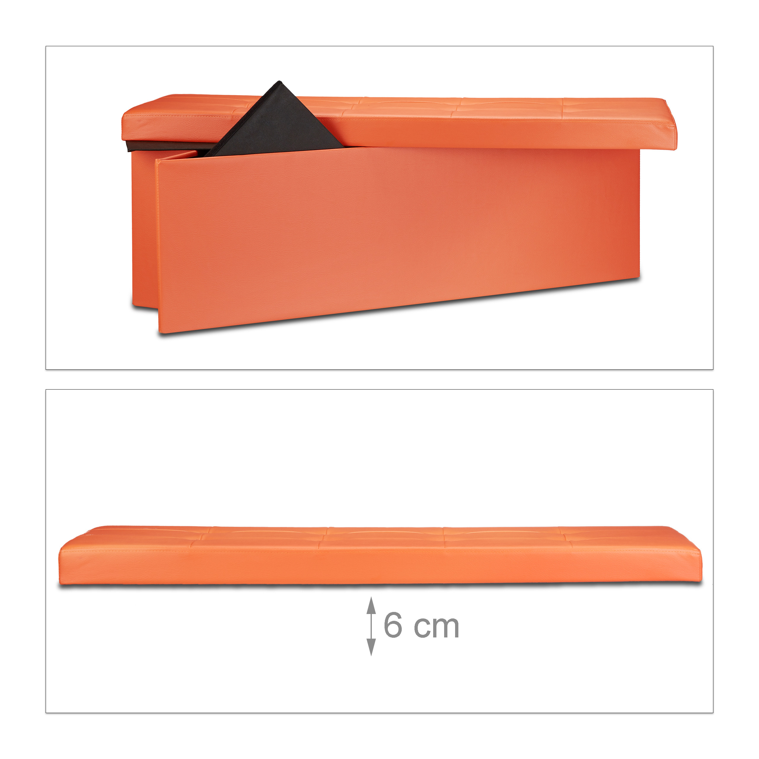Banco plegable puff elegante 140 L 300 kg banco de almacenamiento puff plegable - Imagen 29 de 69