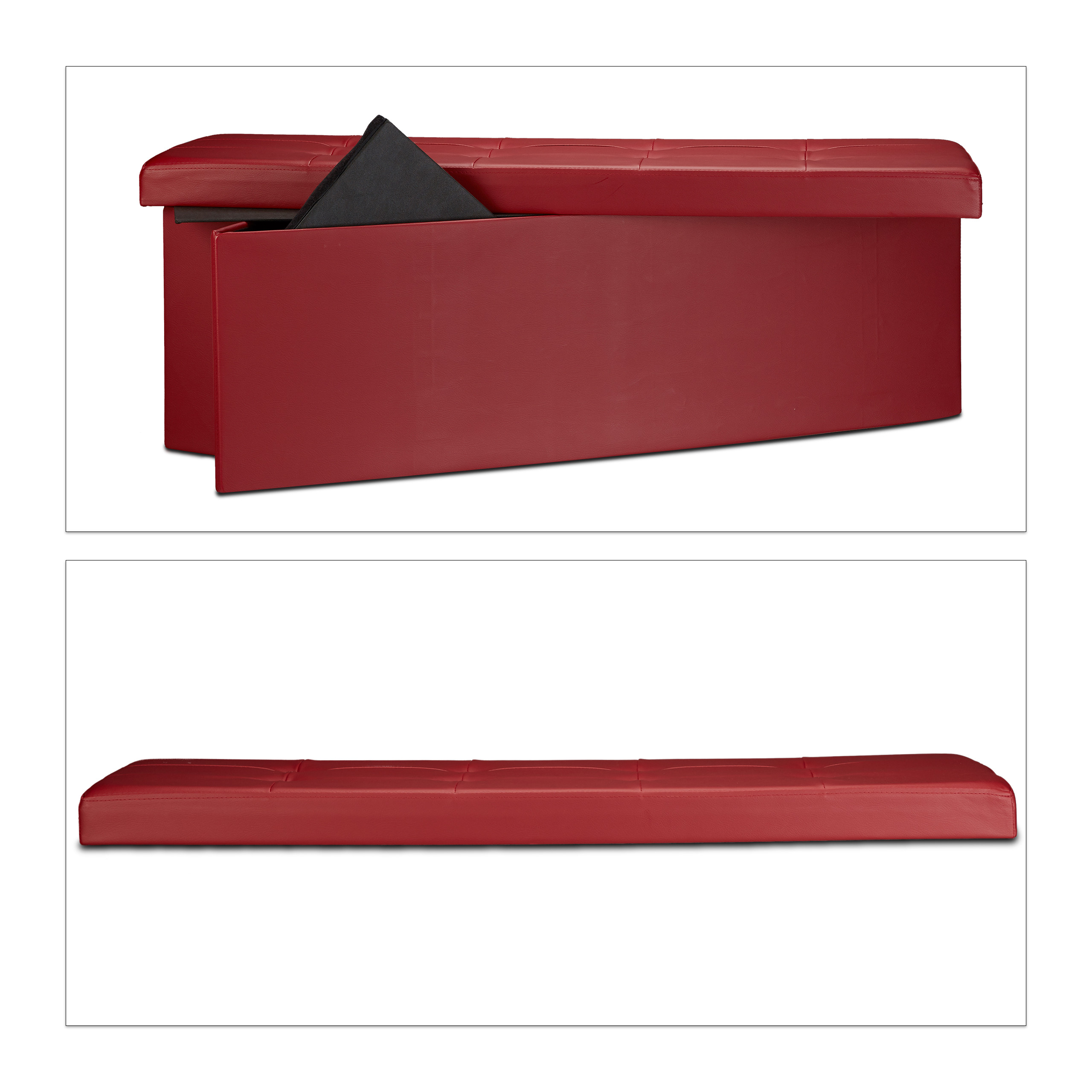 Banco plegable puff elegante 140 L 300 kg banco de almacenamiento puff plegable - Imagen 69 de 69