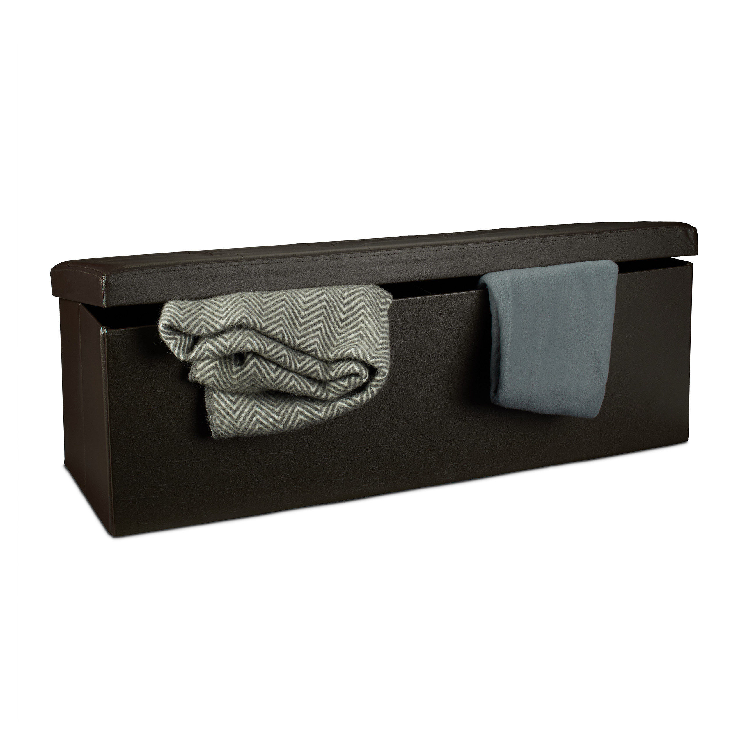 Banco plegable puff elegante 140 L 300 kg banco de almacenamiento puff plegable - Imagen 16 de 69