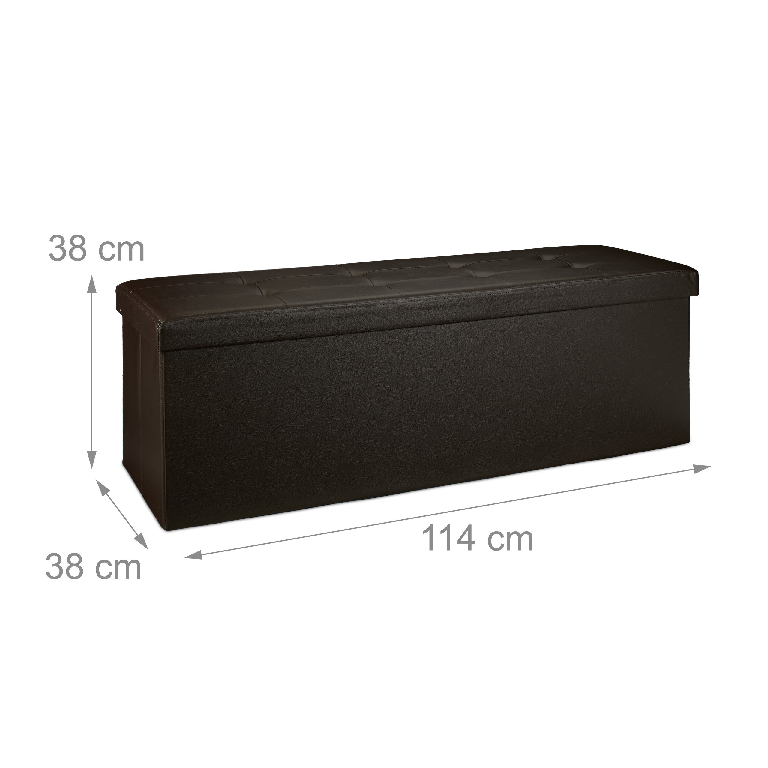 Banco plegable puff elegante 140 L 300 kg banco de almacenamiento puff plegable - Imagen 19 de 69