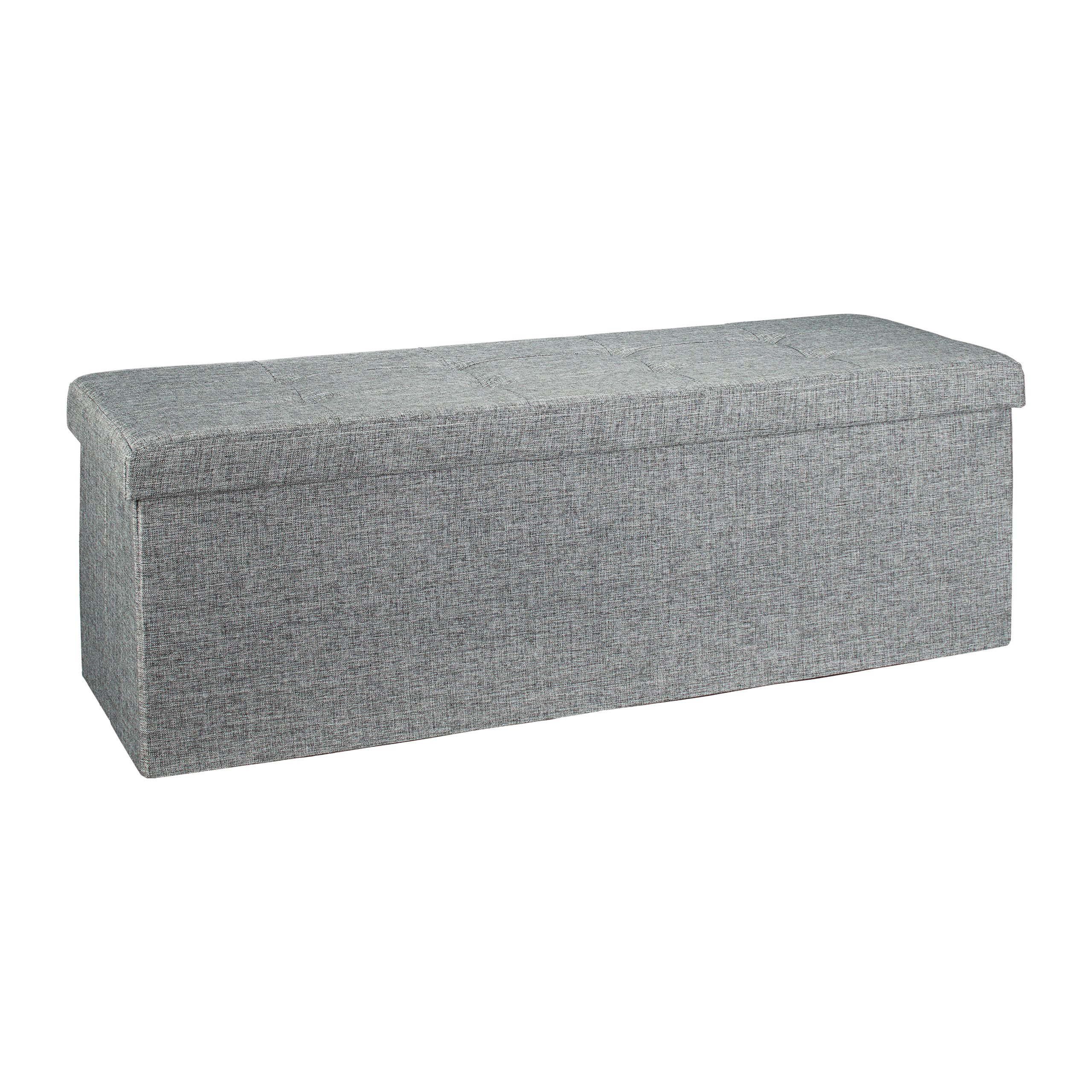 Baul almacenamiento puff decorativo arcón infantil 140 L baúl plegable acolchado - Imagen 24 de 59