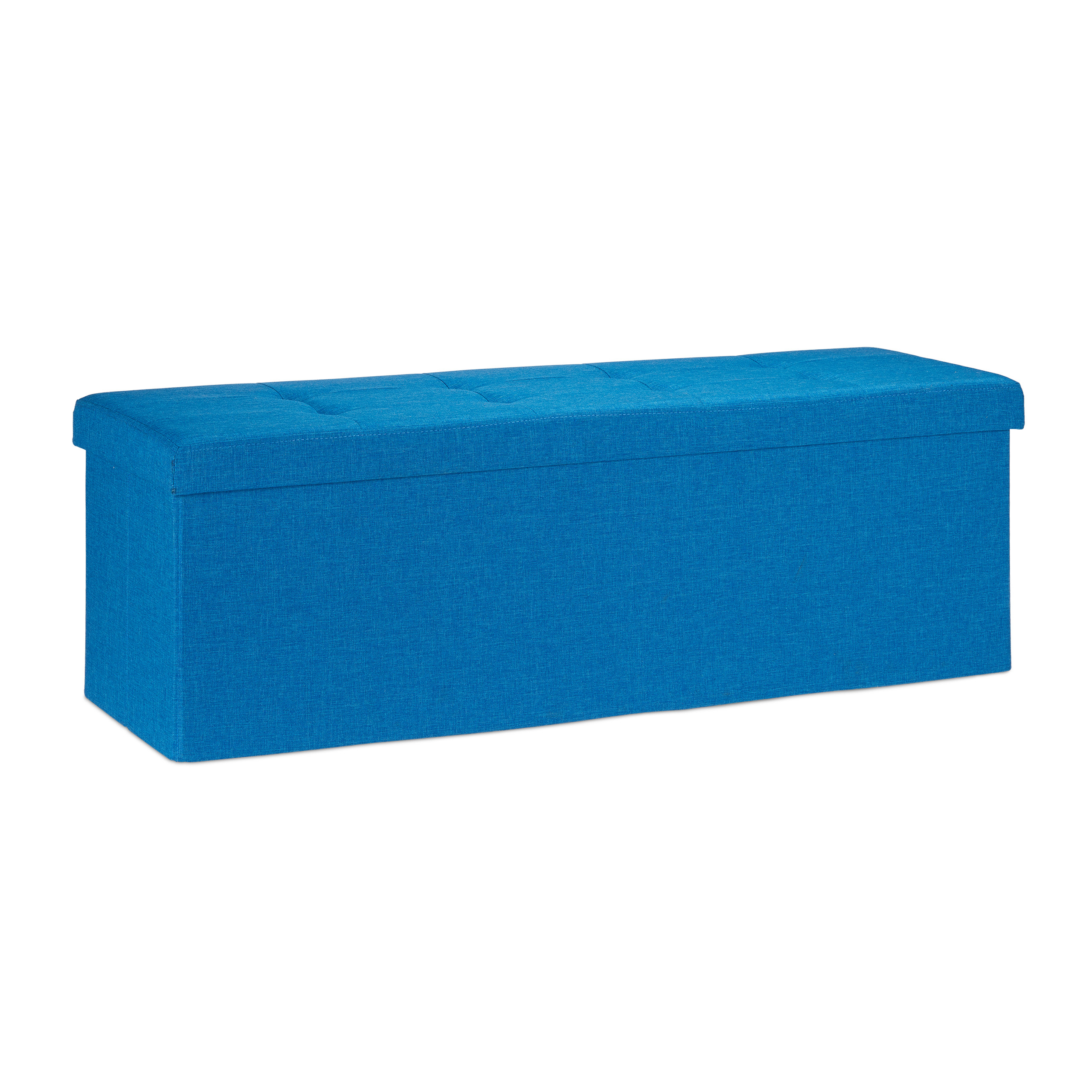 Baul almacenamiento puff decorativo arcón infantil 140 L baúl plegable acolchado - Imagen 49 de 59
