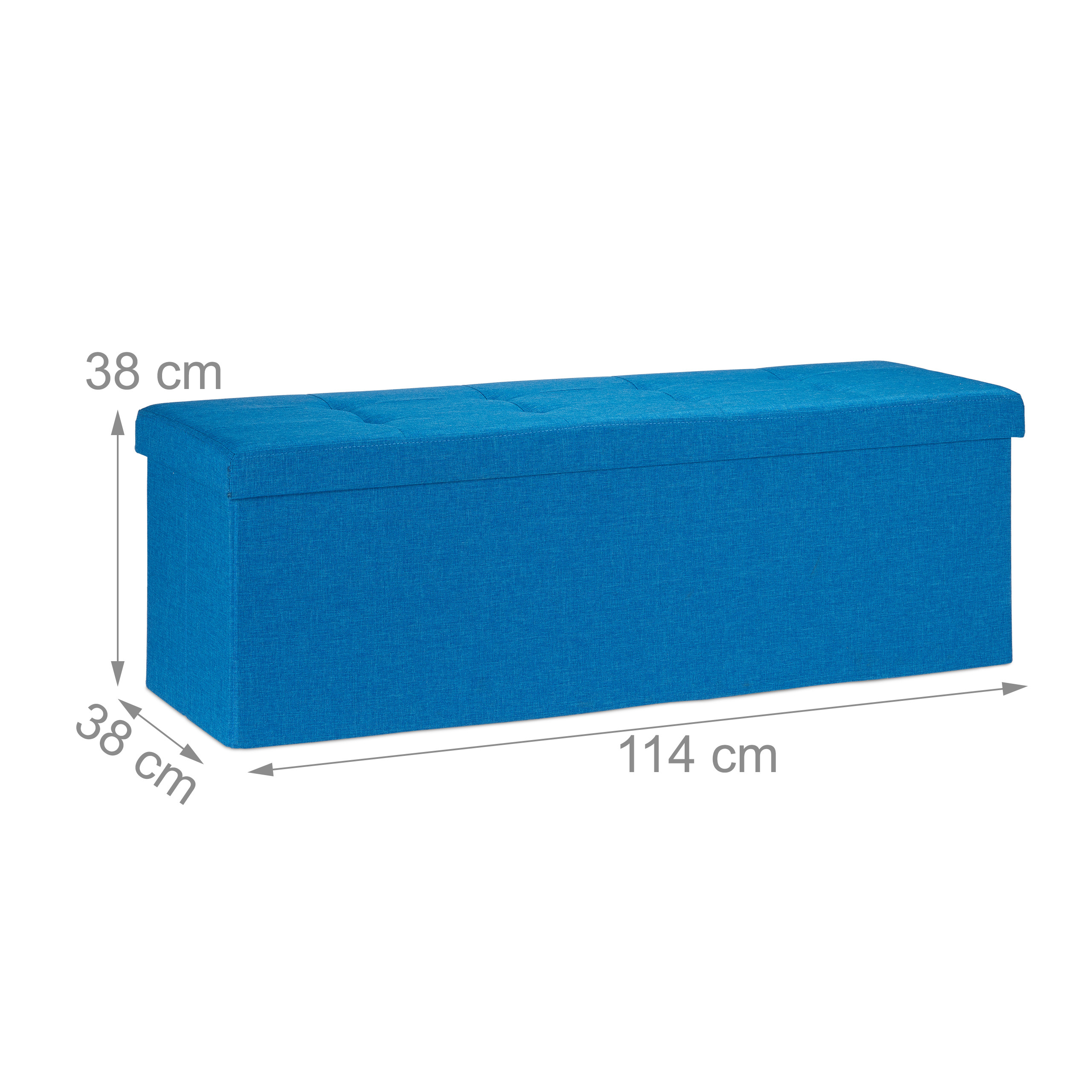 Baul almacenamiento puff decorativo arcón infantil 140 L baúl plegable acolchado - Imagen 46 de 59