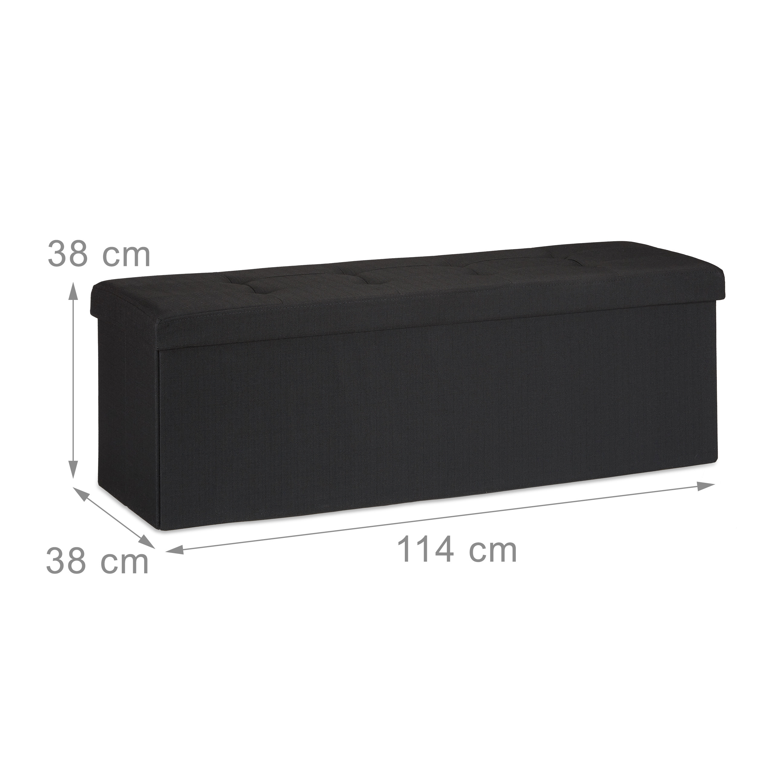 Baul almacenamiento puff decorativo arcón infantil 140 L baúl plegable acolchado - Imagen 39 de 59
