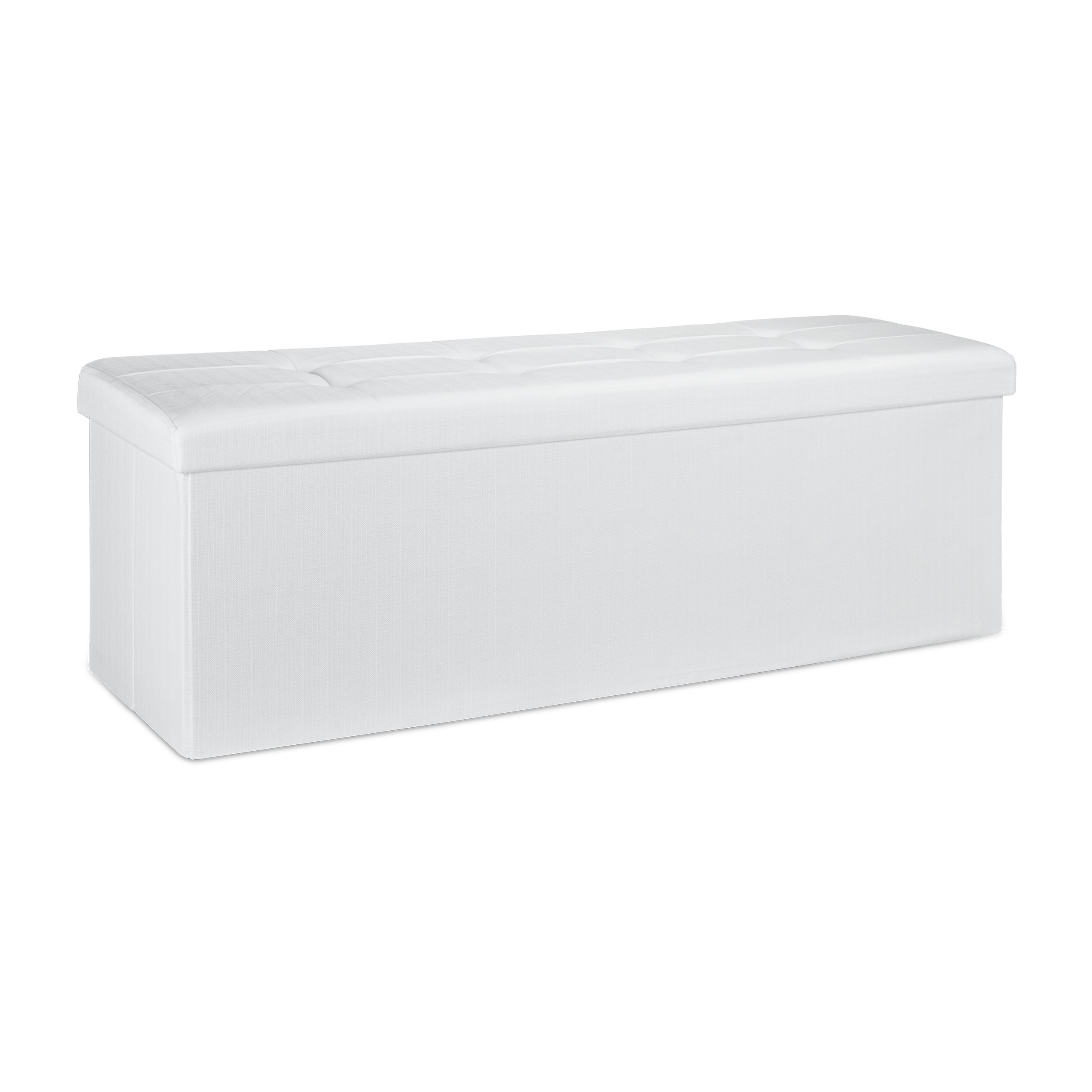 Baul almacenamiento puff decorativo arcón infantil 140 L baúl plegable acolchado - Imagen 58 de 59