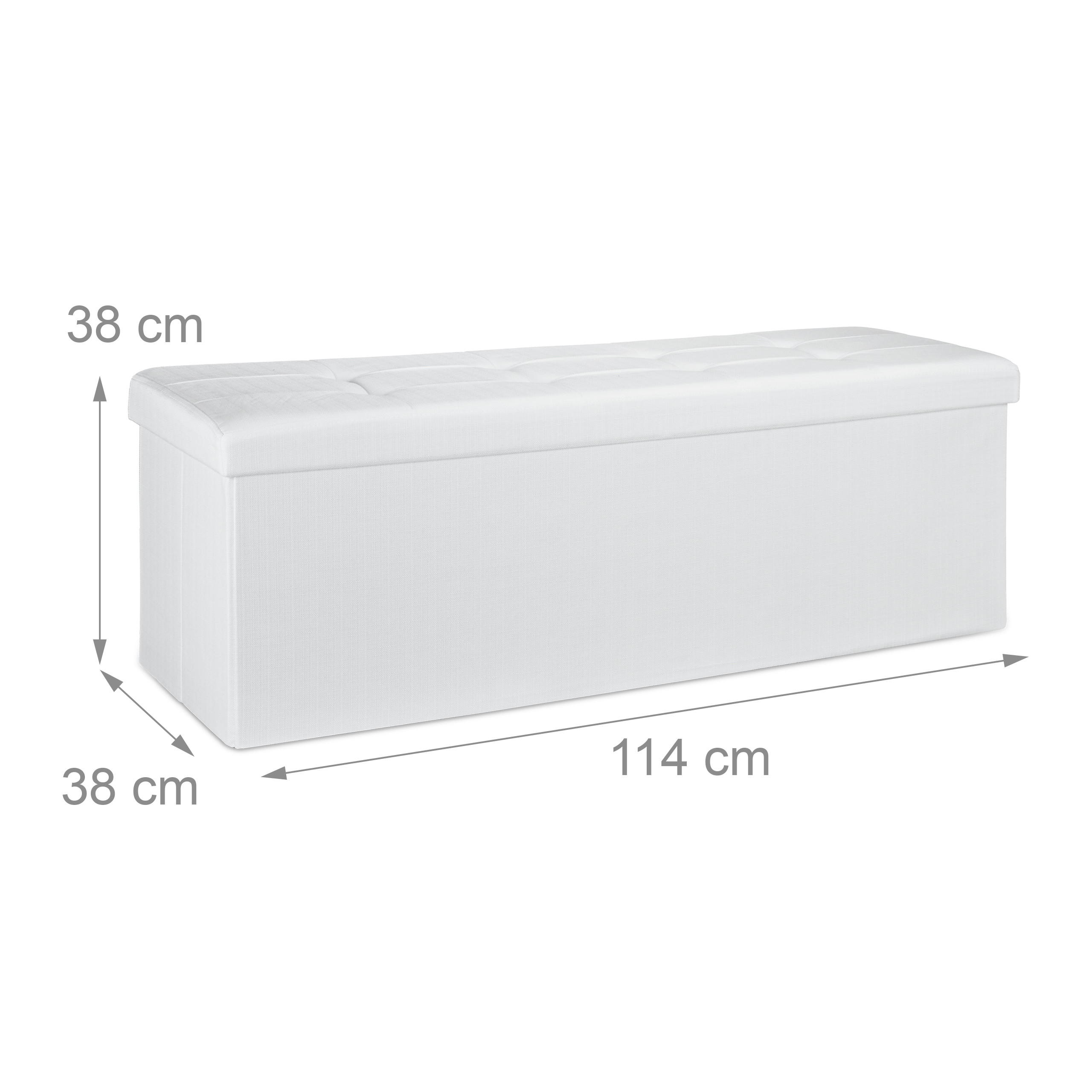 Baul almacenamiento puff decorativo arcón infantil 140 L baúl plegable acolchado - Imagen 54 de 59