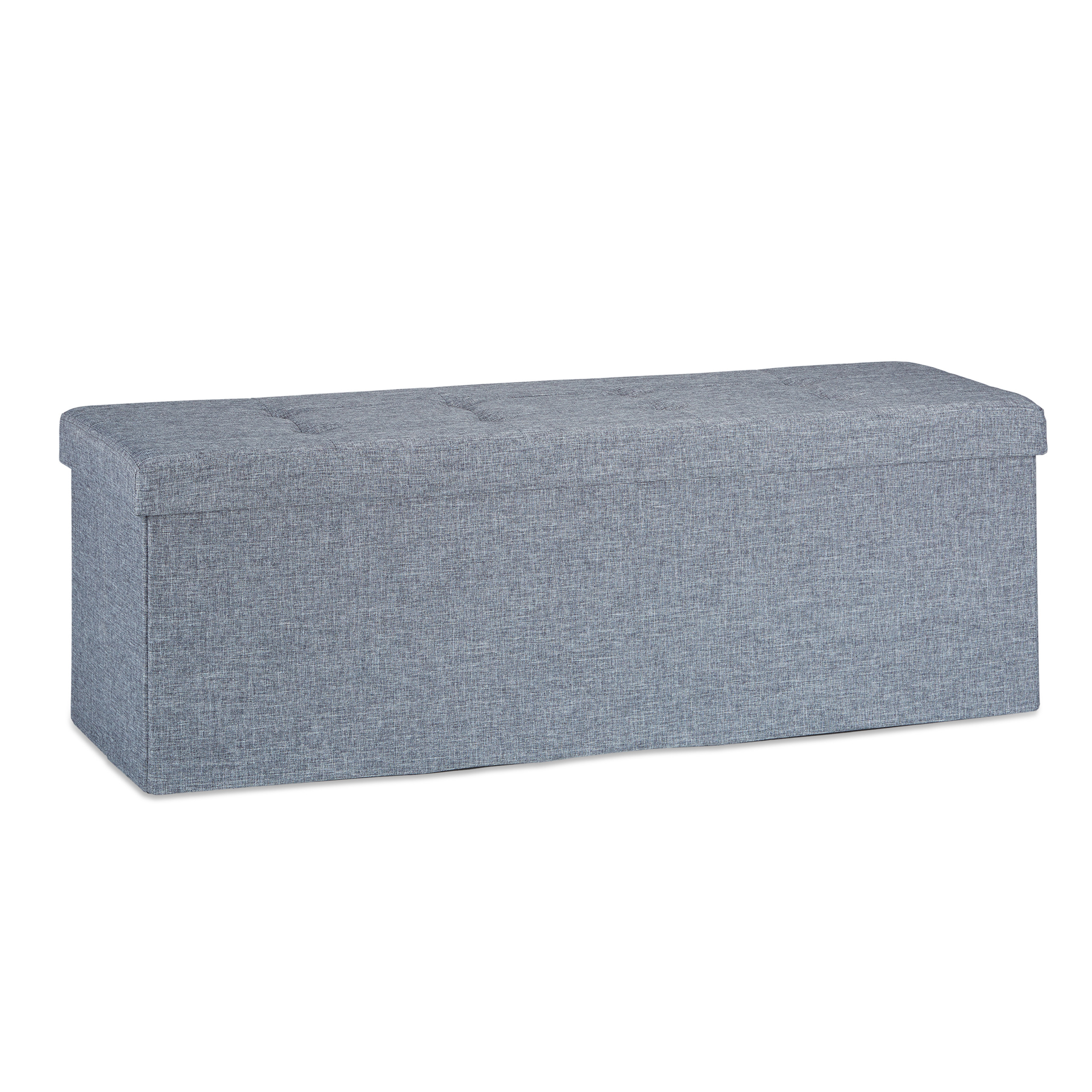 Baul almacenamiento puff decorativo arcón infantil 140 L baúl plegable acolchado - Imagen 14 de 59