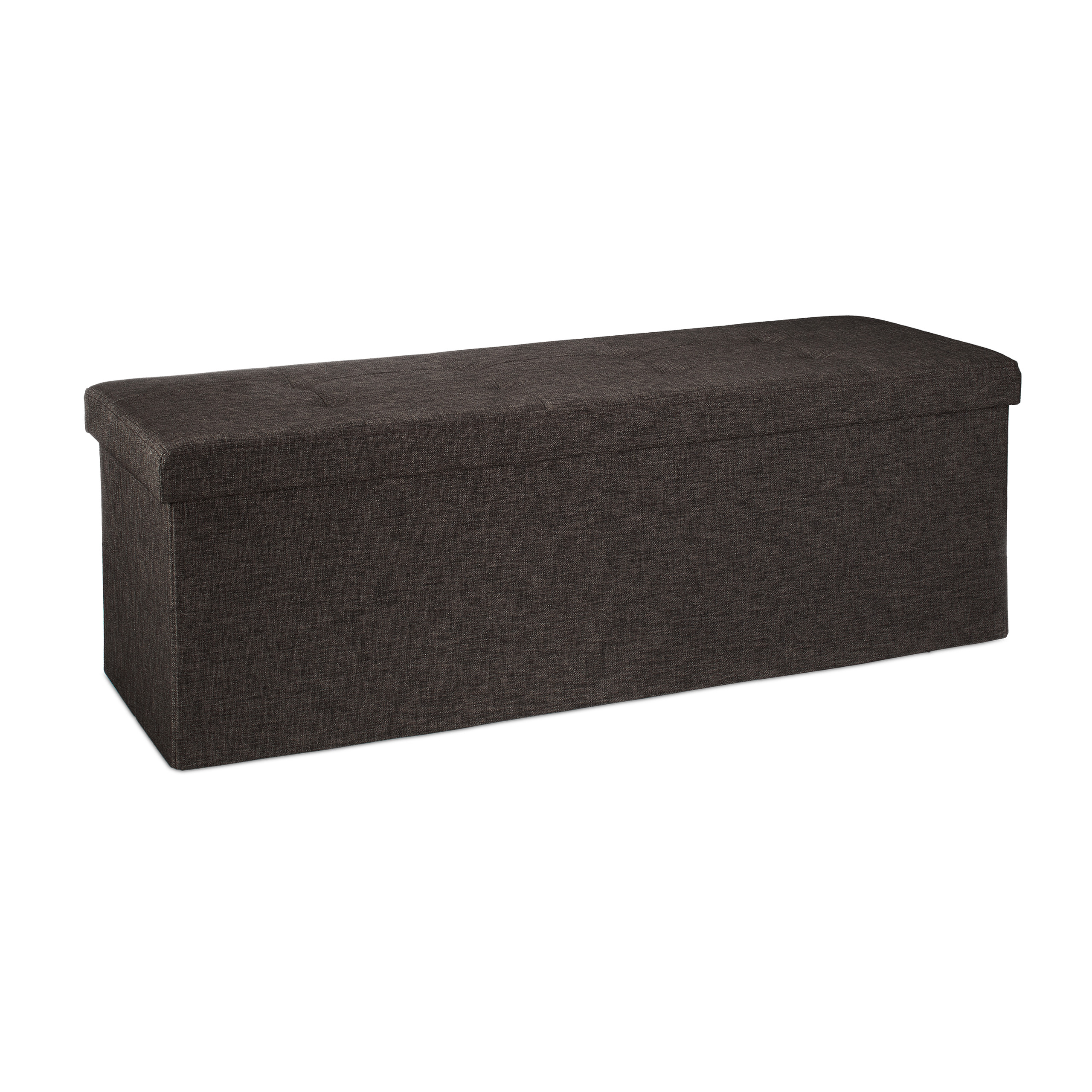 Baul almacenamiento puff decorativo arcón infantil 140 L baúl plegable acolchado - Imagen 34 de 59