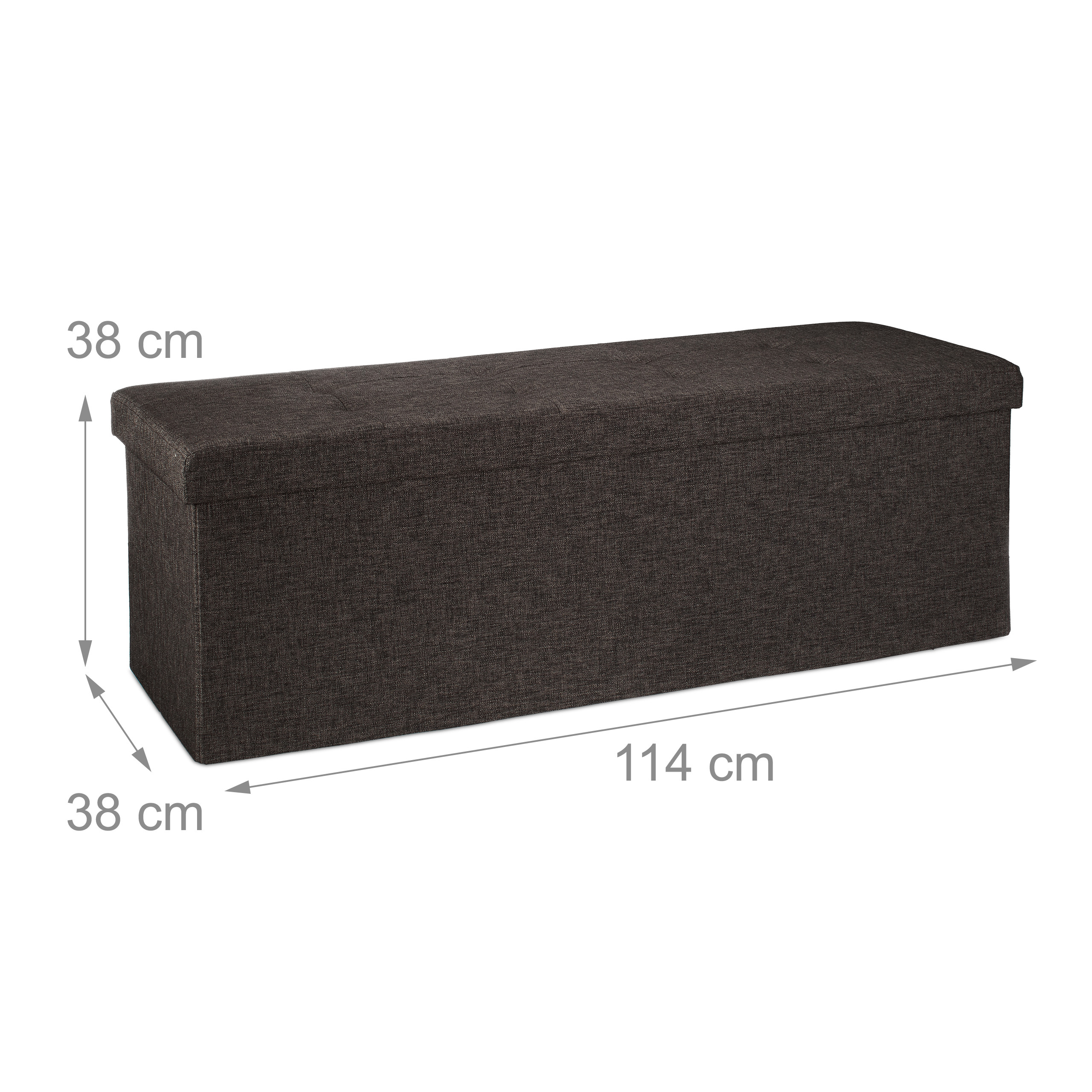 Baul almacenamiento puff decorativo arcón infantil 140 L baúl plegable acolchado - Imagen 29 de 59