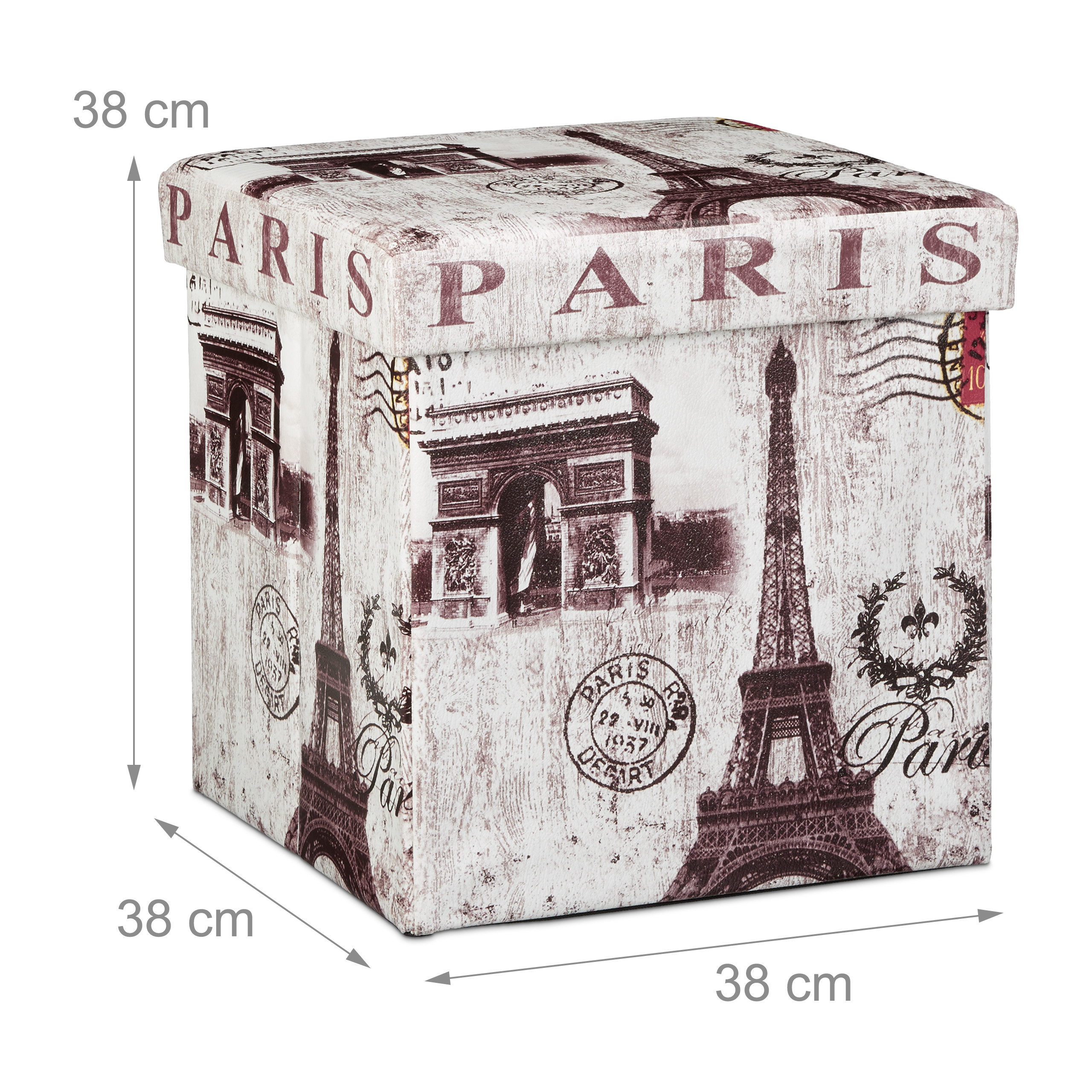 Taburete plegable baúl Banco de almacenamiento 40 L 2,5 Kg Taburete baúl - Imagen 74 de 92