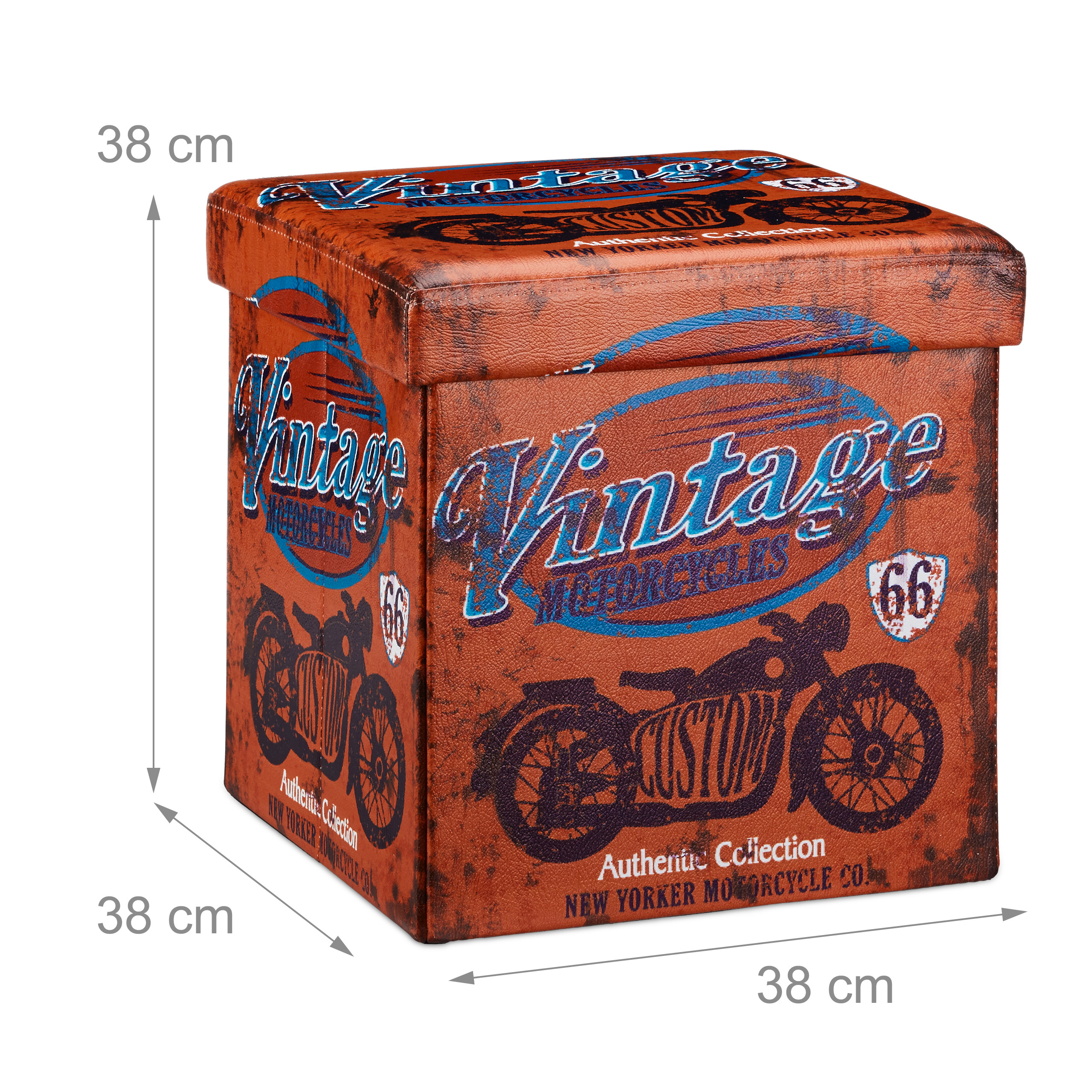 Taburete plegable baúl Banco de almacenamiento 40 L 2,5 Kg Taburete baúl - Imagen 54 de 92