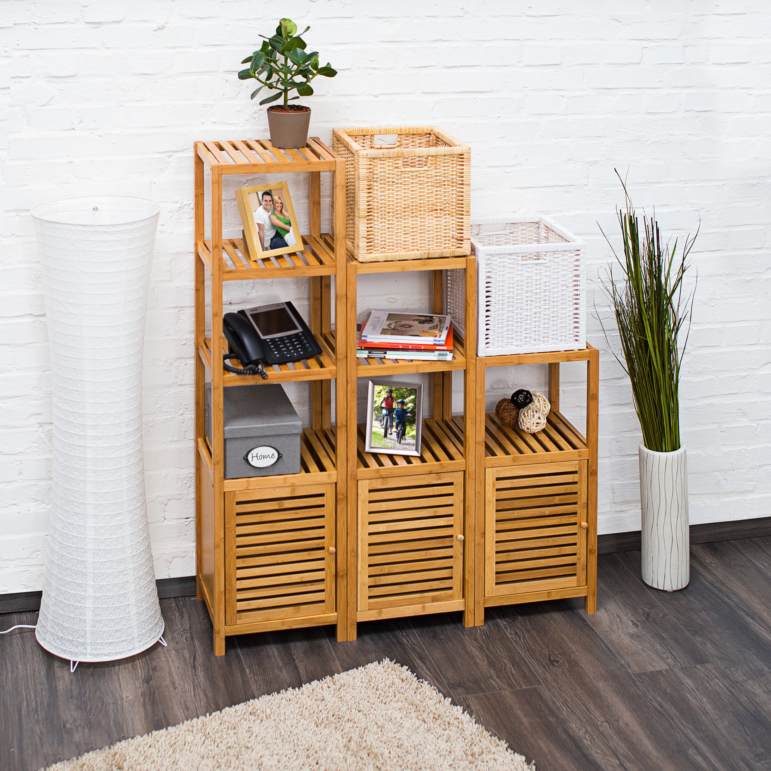Estantería baño librería escandinava resistente fácil montaje Mueble de baño - Imagen 12 de 24