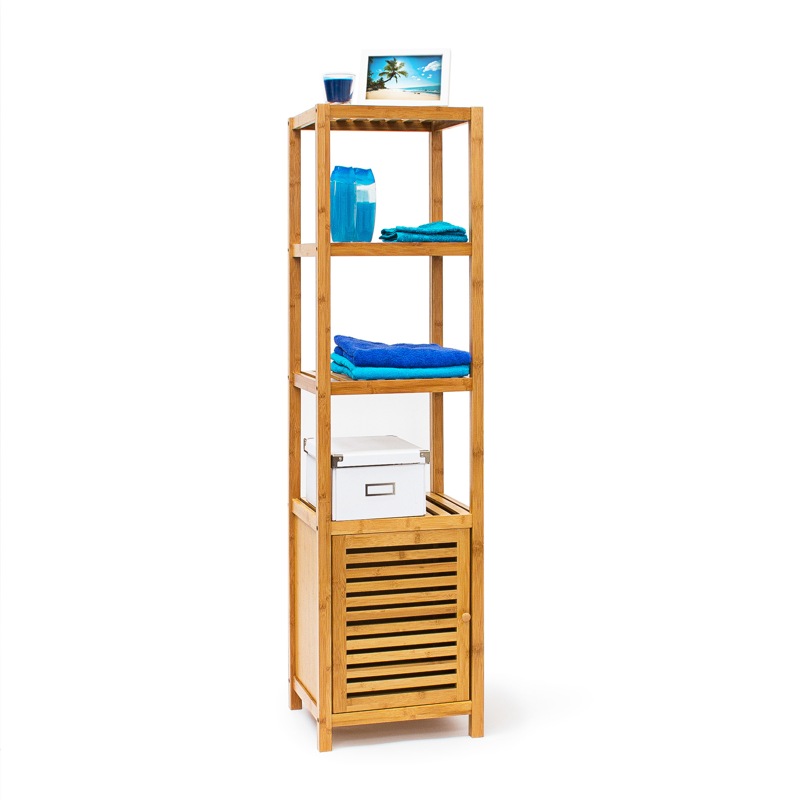 Estantería baño librería escandinava resistente fácil montaje Mueble de baño - Imagen 4 de 24