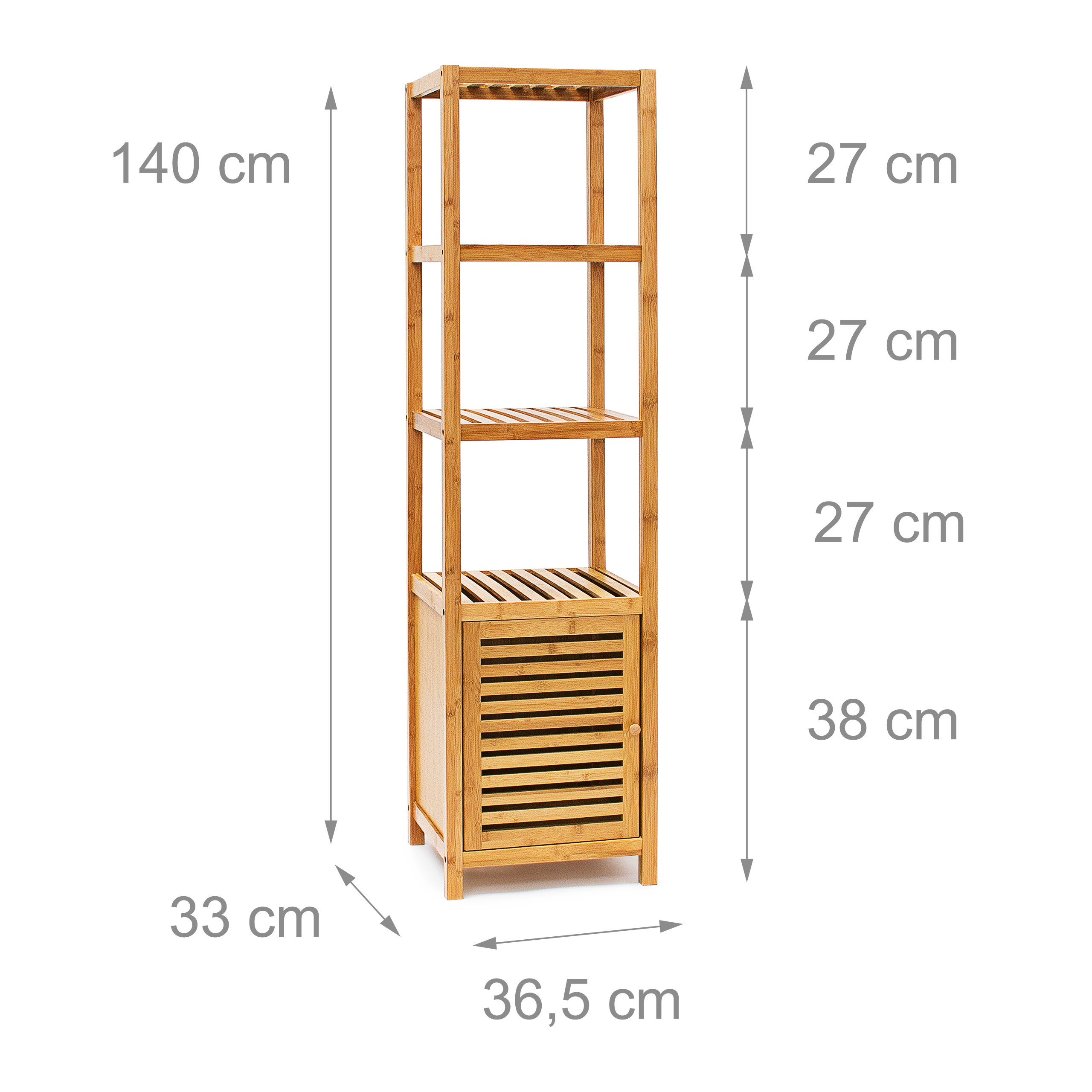 Estantería baño librería escandinava resistente fácil montaje Mueble de baño - Imagen 6 de 24