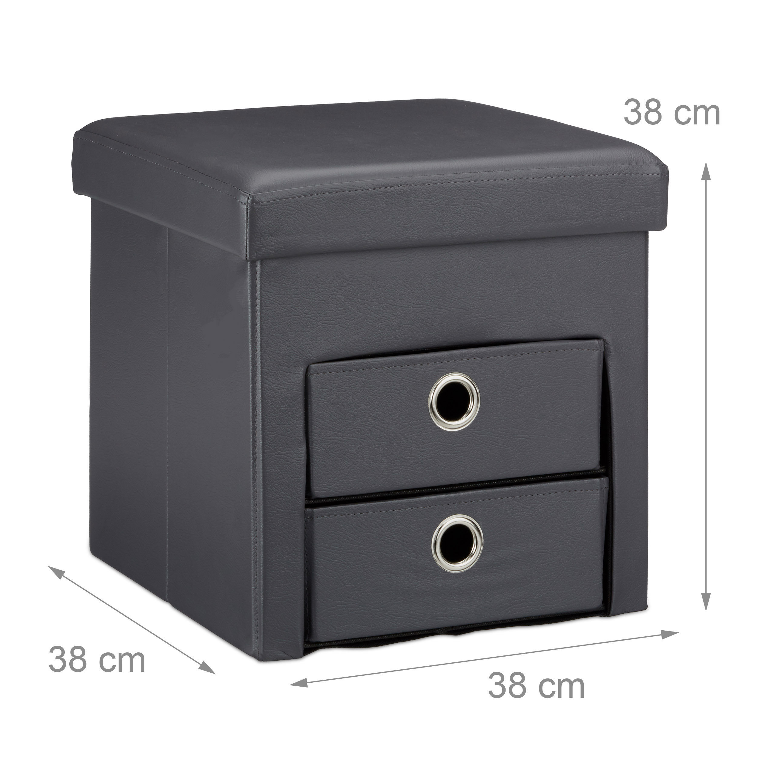 Banco plegable baúl decorativo 40 L 4 Kg banco de almacenamiento mueble plegable - Imagen 8 de 26