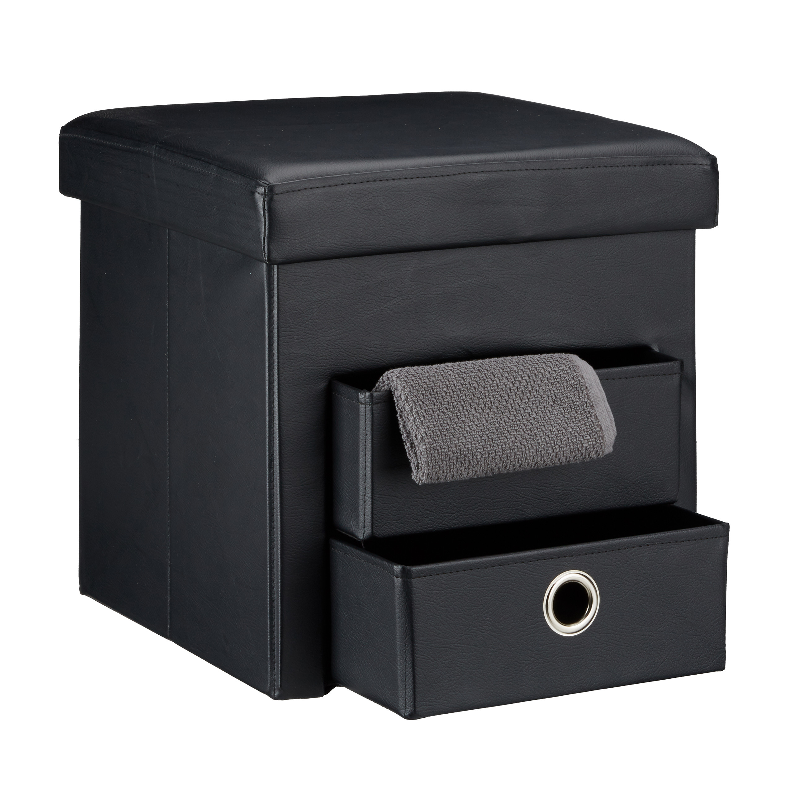 Banco plegable baúl decorativo 40 L 4 Kg banco de almacenamiento mueble plegable - Imagen 21 de 26