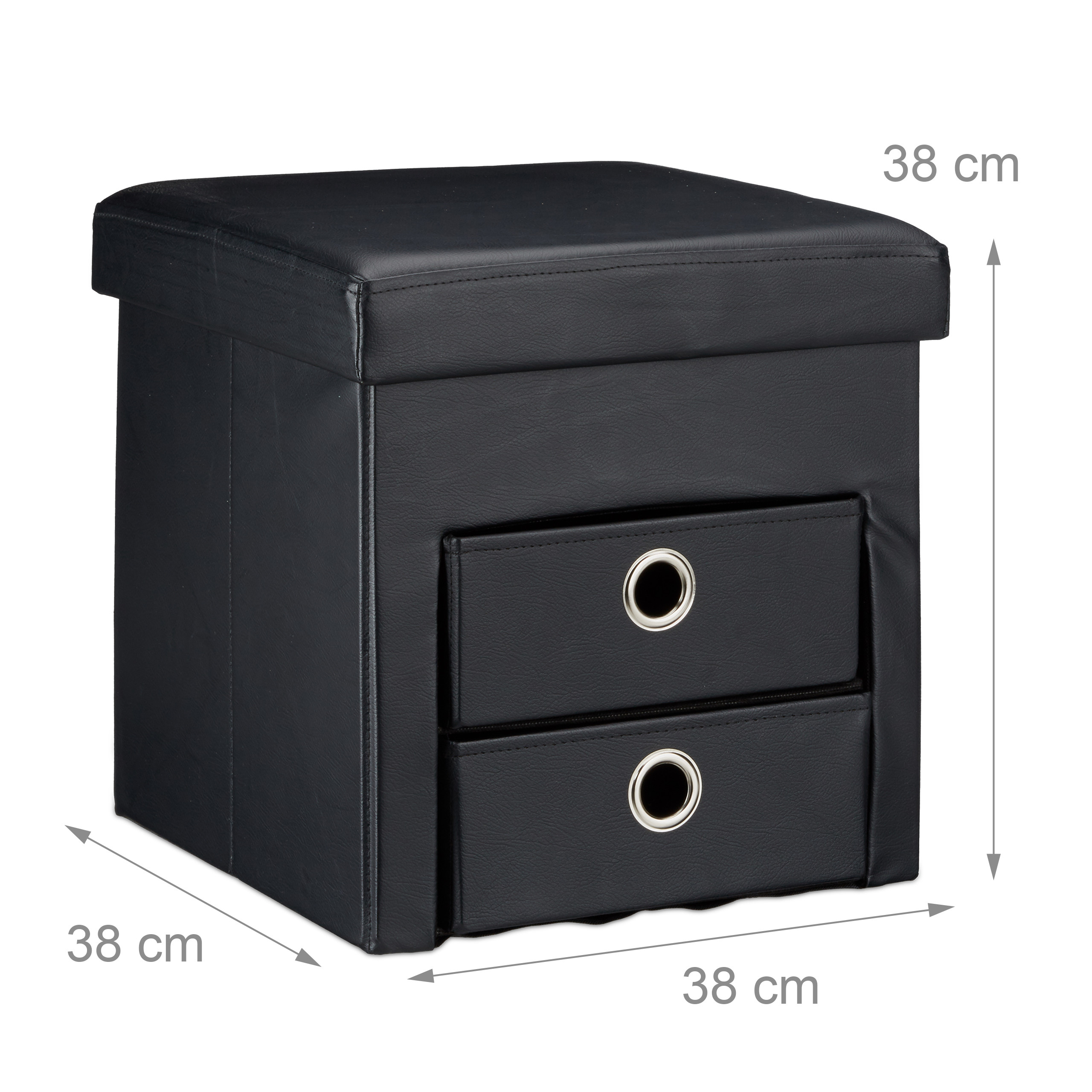 Banco plegable baúl decorativo 40 L 4 Kg banco de almacenamiento mueble plegable - Imagen 25 de 26