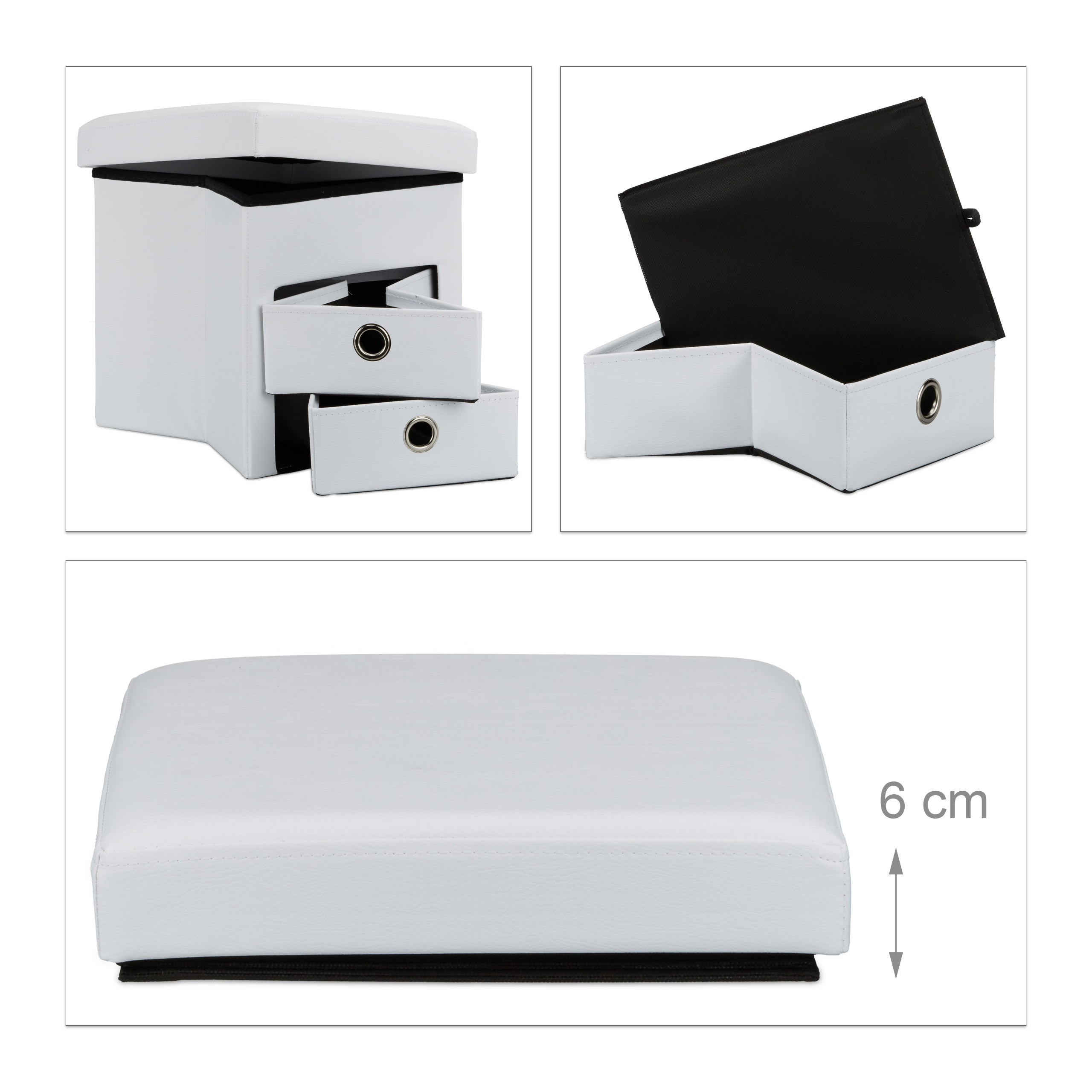 Banco plegable baúl decorativo 40 L 4 Kg banco de almacenamiento mueble plegable - Imagen 18 de 26