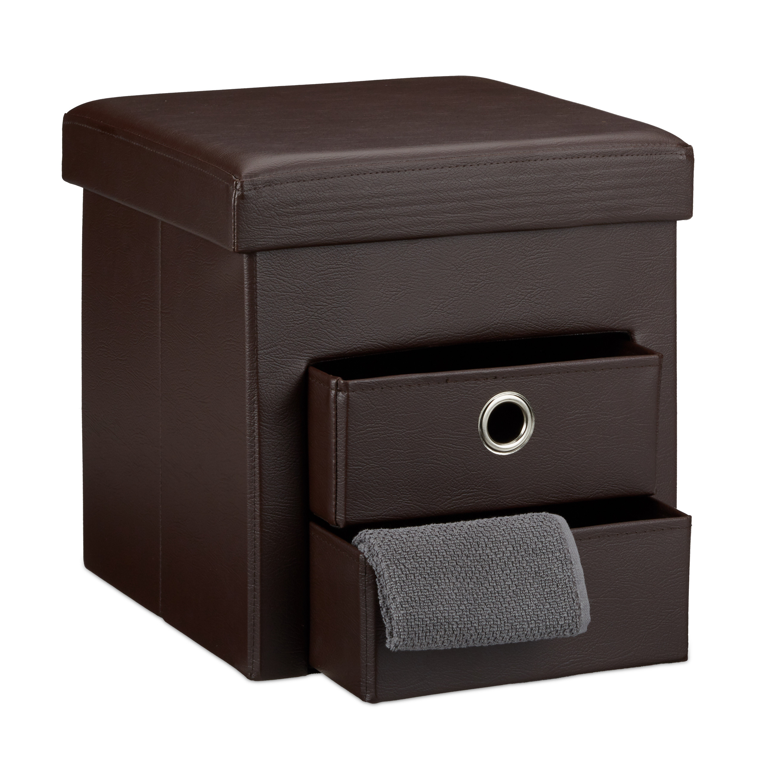 Banco plegable baúl decorativo 40 L 4 Kg banco de almacenamiento mueble plegable - Imagen 11 de 26