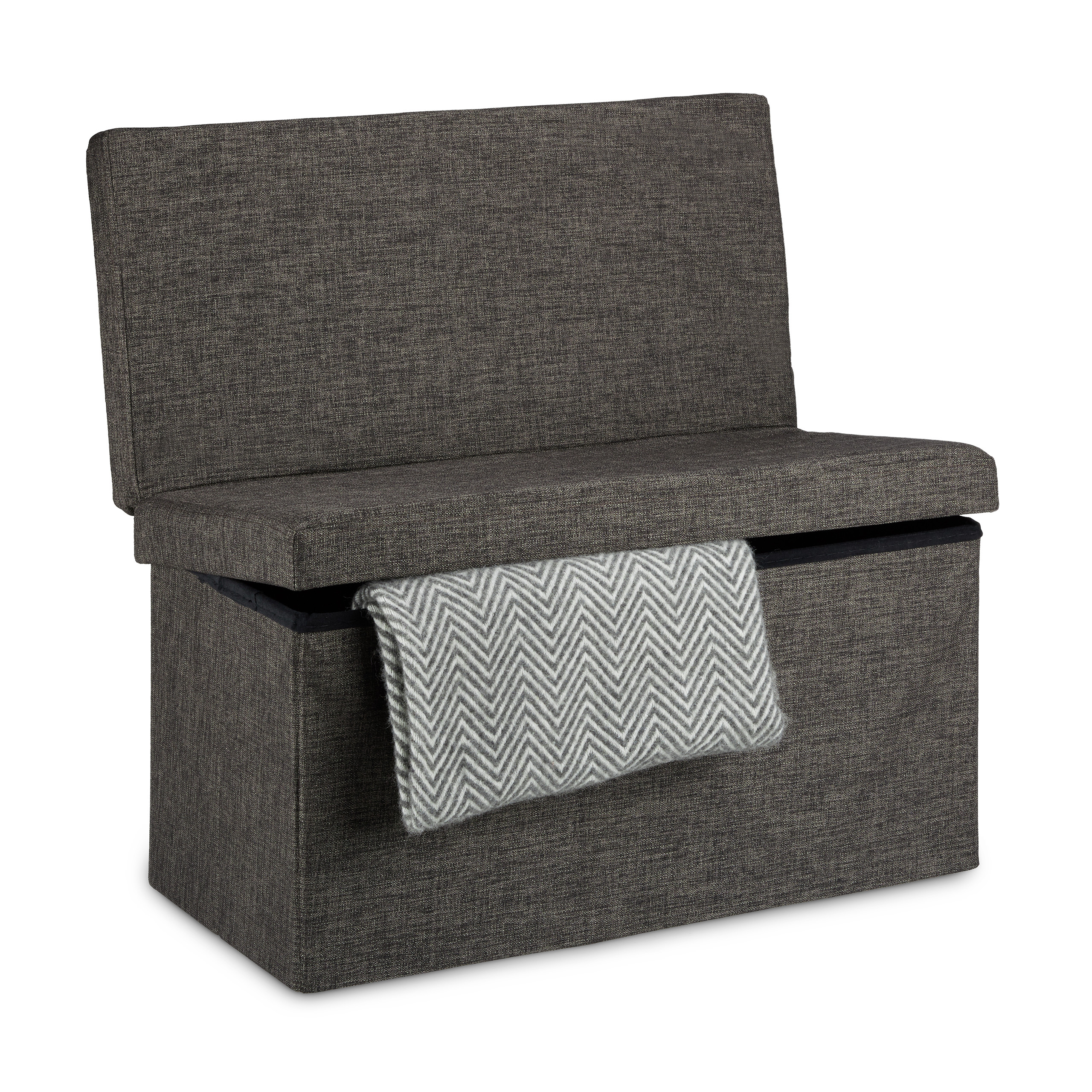 Baul almacenamiento taburete plegable puff organizador 77 L 9 kg ligero - Imagen 14 de 24