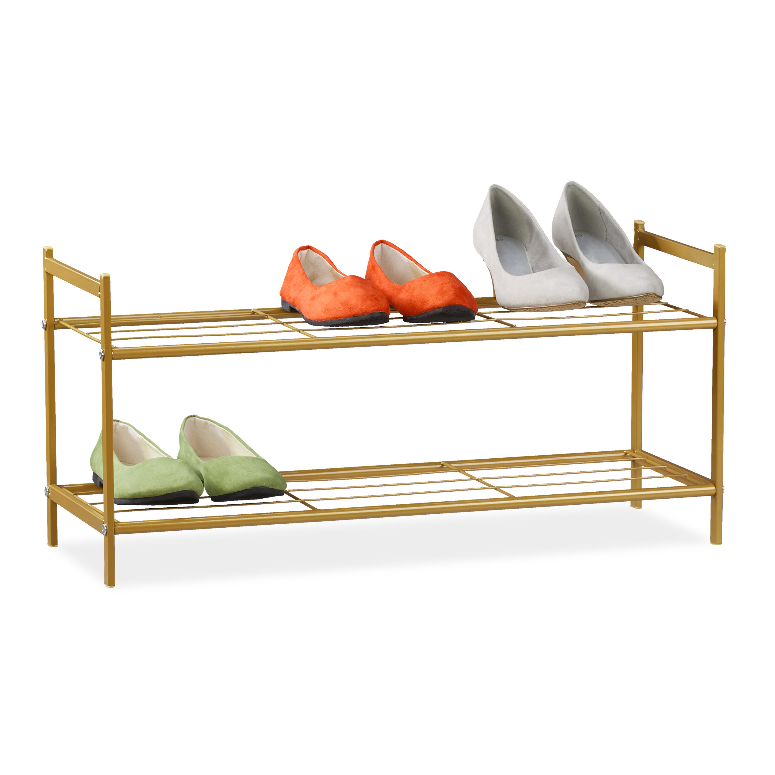 Zapatero metalico estante para calzado ligero 2 niveles zapatero organizador - Imagen 14 de 45