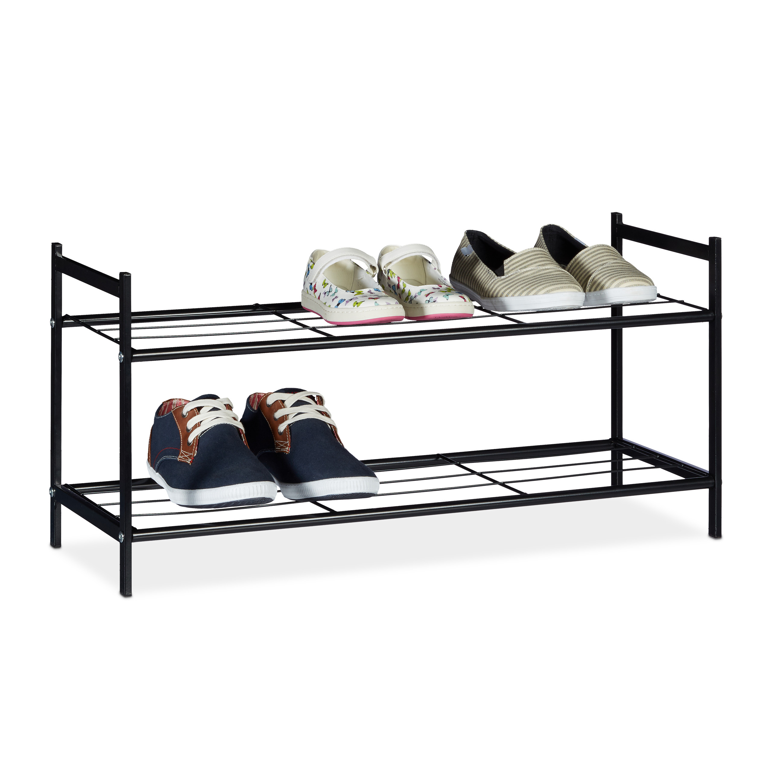 Zapatero metalico estante para calzado ligero 2 niveles zapatero organizador - Imagen 38 de 45
