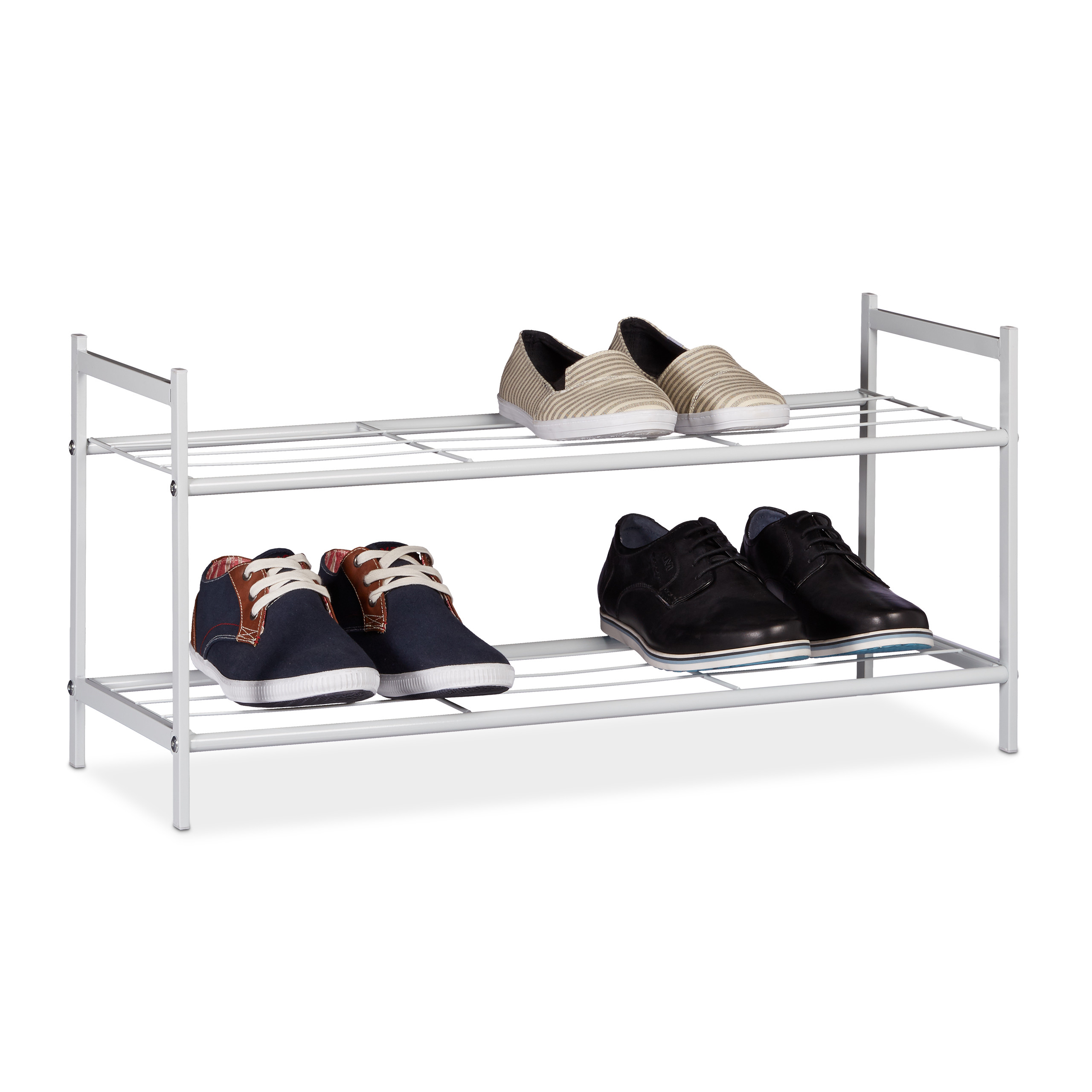 Zapatero metalico estante para calzado ligero 2 niveles zapatero organizador - Imagen 30 de 45